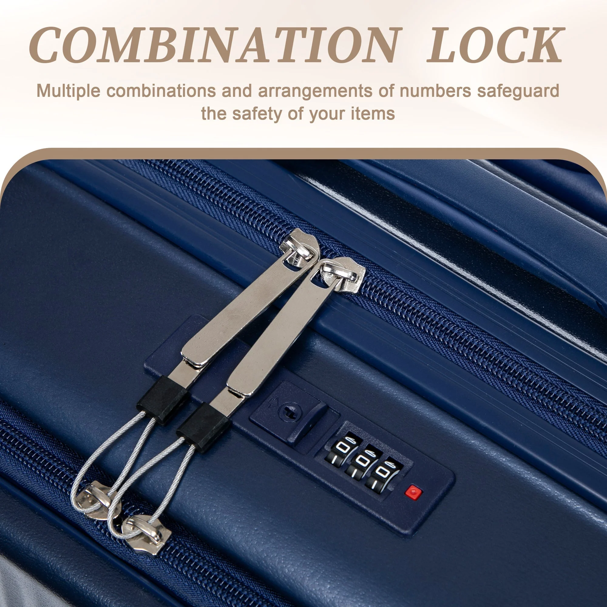 14'/20' 2-Piece ABS Spinner Wheel Luggage Set with Combination Lock - Image 7