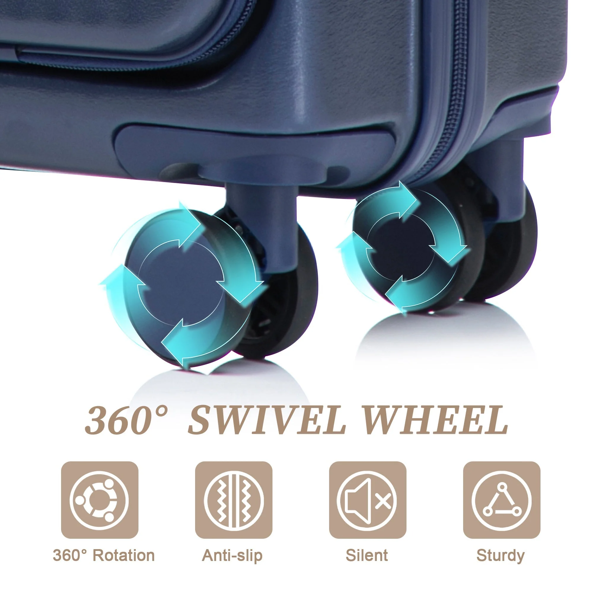 14'/20' 2-Piece ABS Spinner Wheel Luggage Set with Combination Lock - Image 8