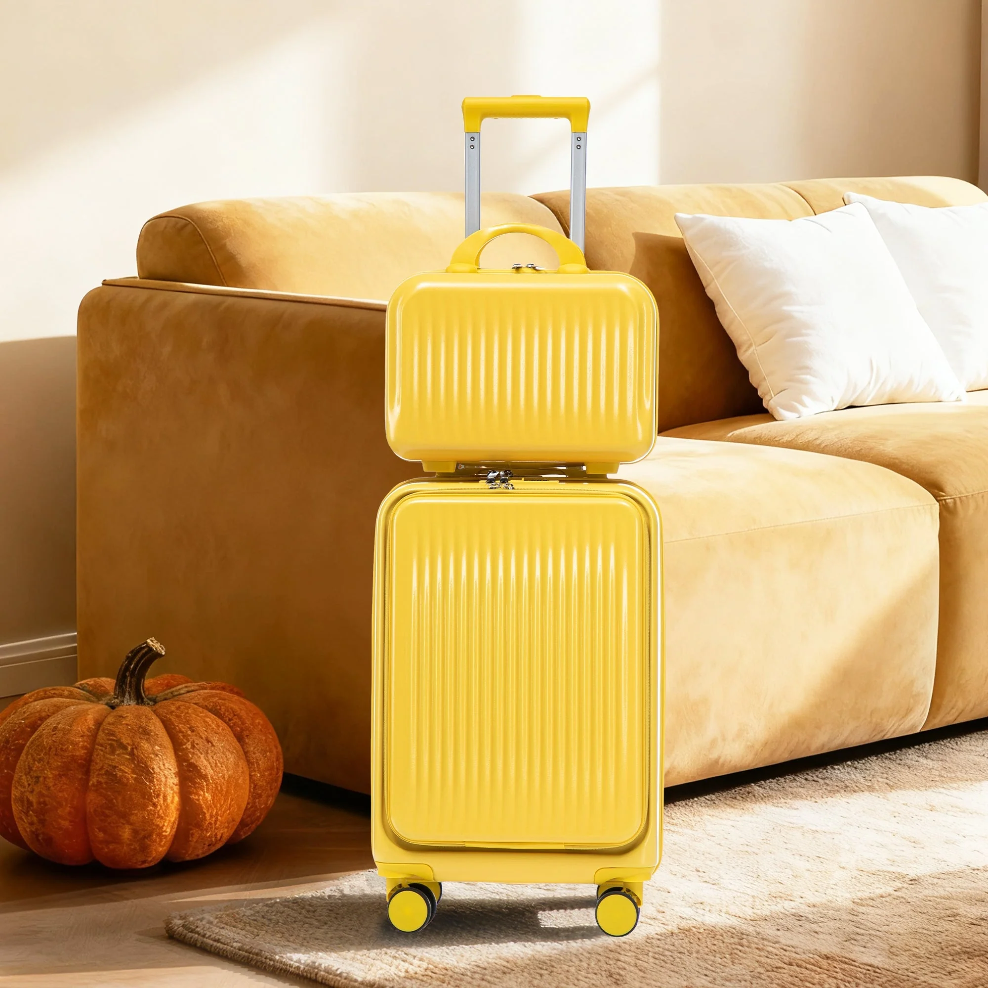 14'/20' 2-Piece ABS Spinner Wheel Luggage Set with Combination Lock - Image 11