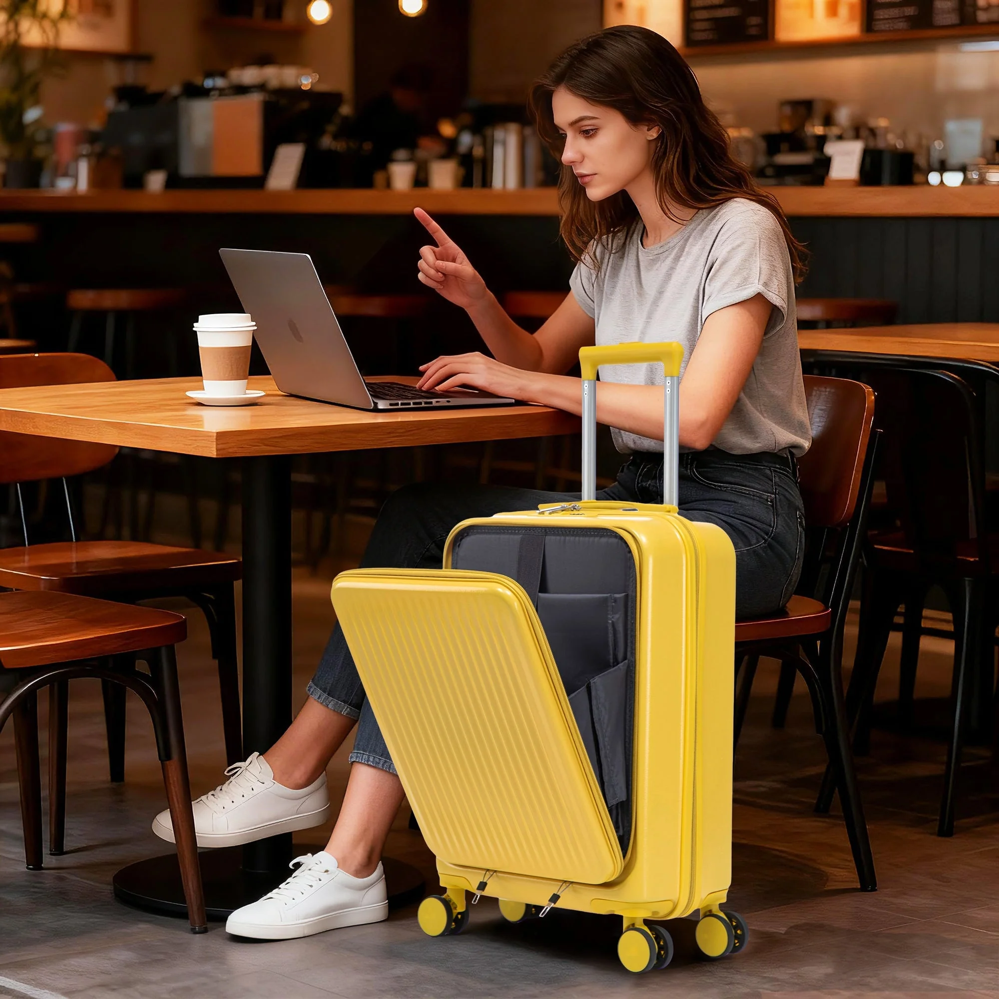 14'/20' 2-Piece ABS Spinner Wheel Luggage Set with Combination Lock - Image 12