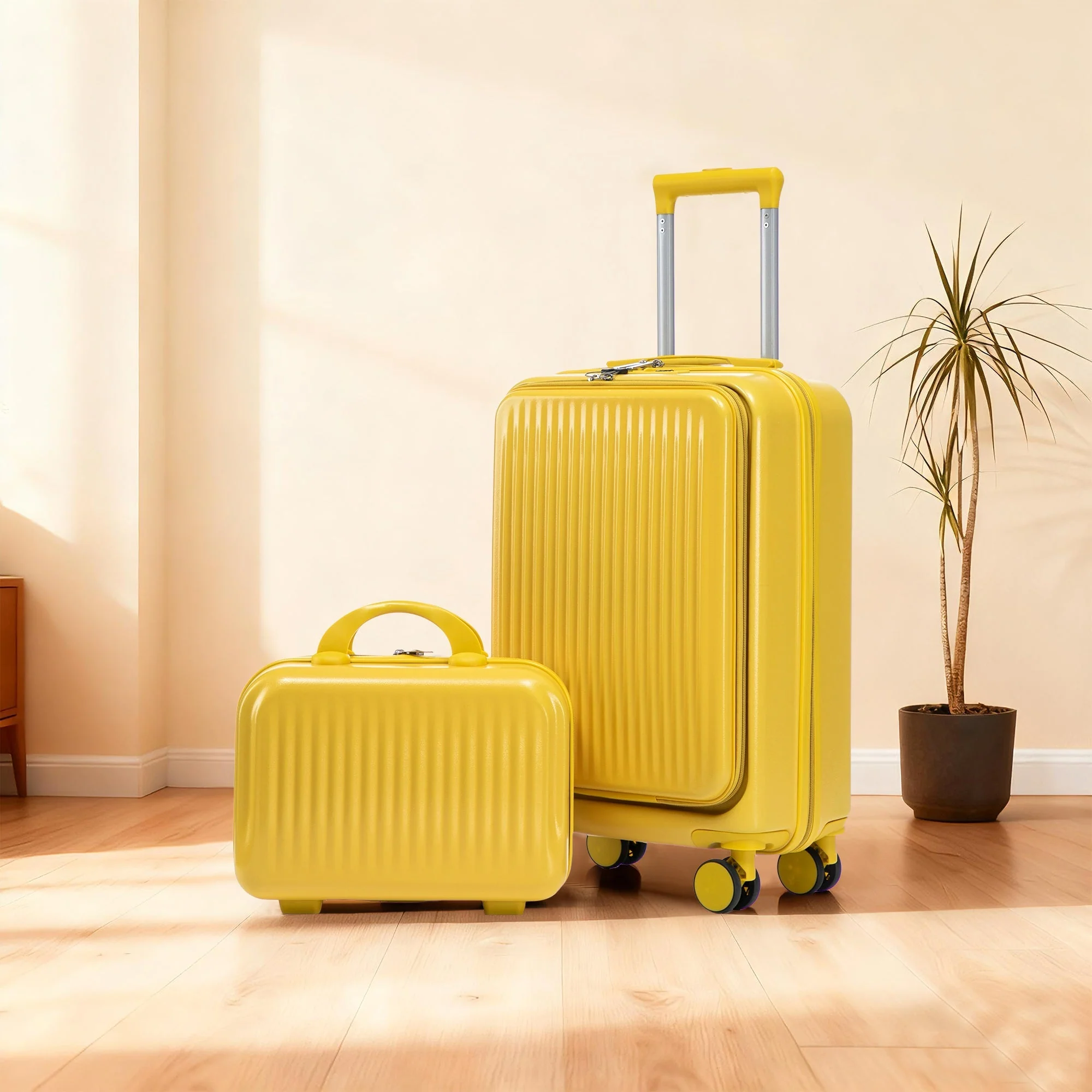 14'/20' 2-Piece ABS Spinner Wheel Luggage Set with Combination Lock - Image 13