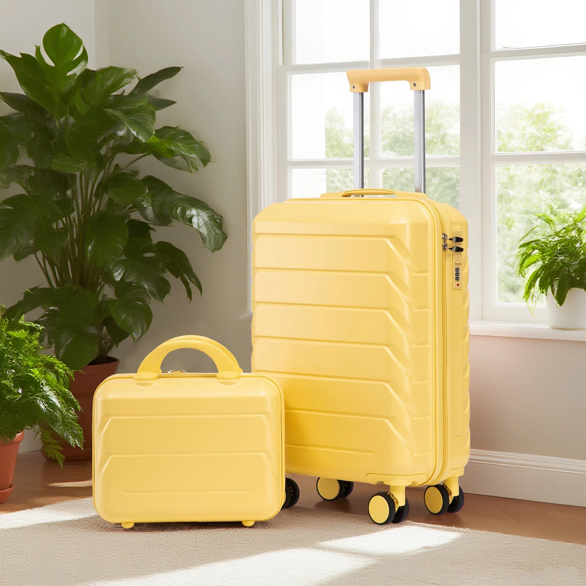 14'/20' 2-Piece ABS Spinner Wheel Luggage Set with Combination Lock - Image 5