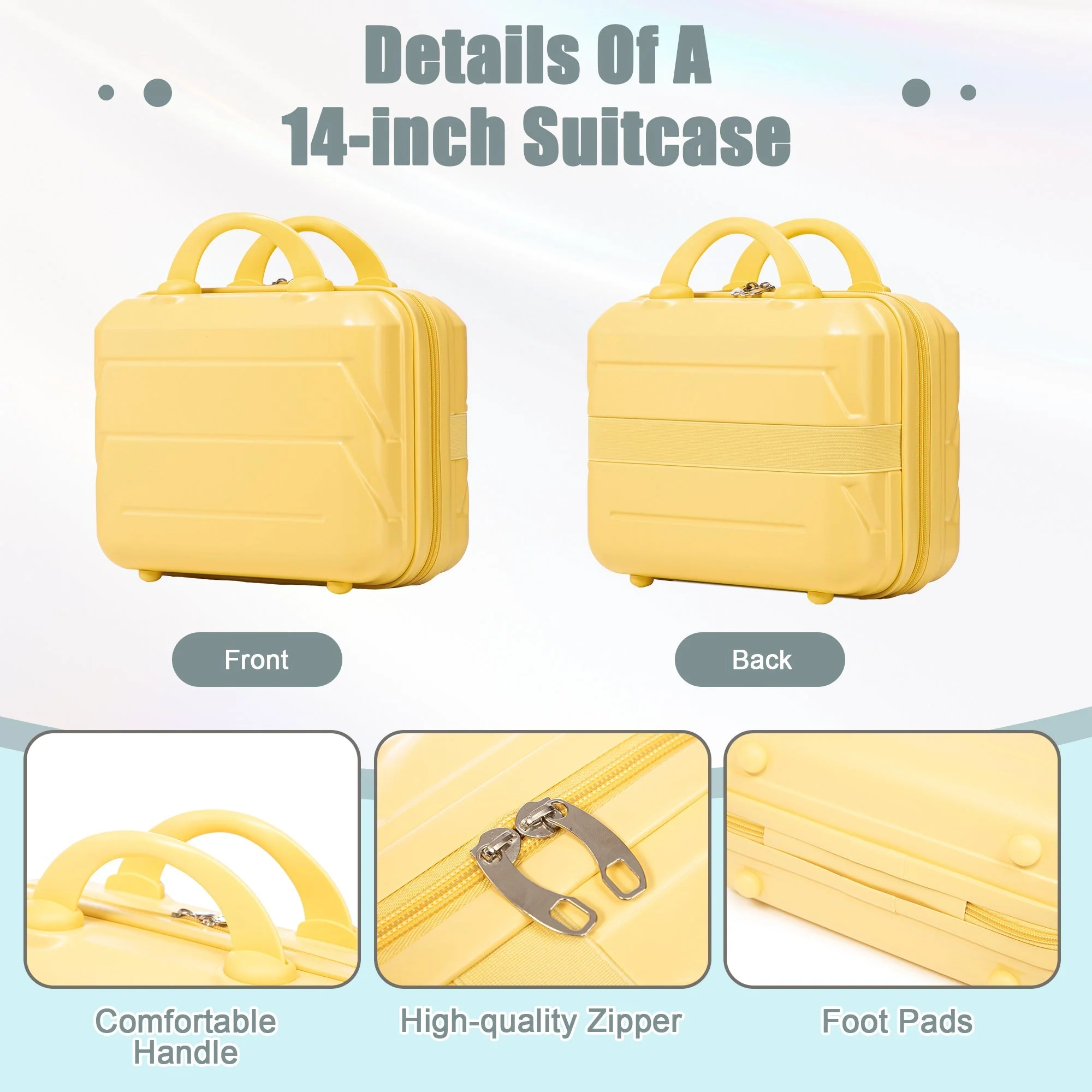14'/20' 2-Piece ABS Spinner Wheel Luggage Set with Combination Lock - Image 7