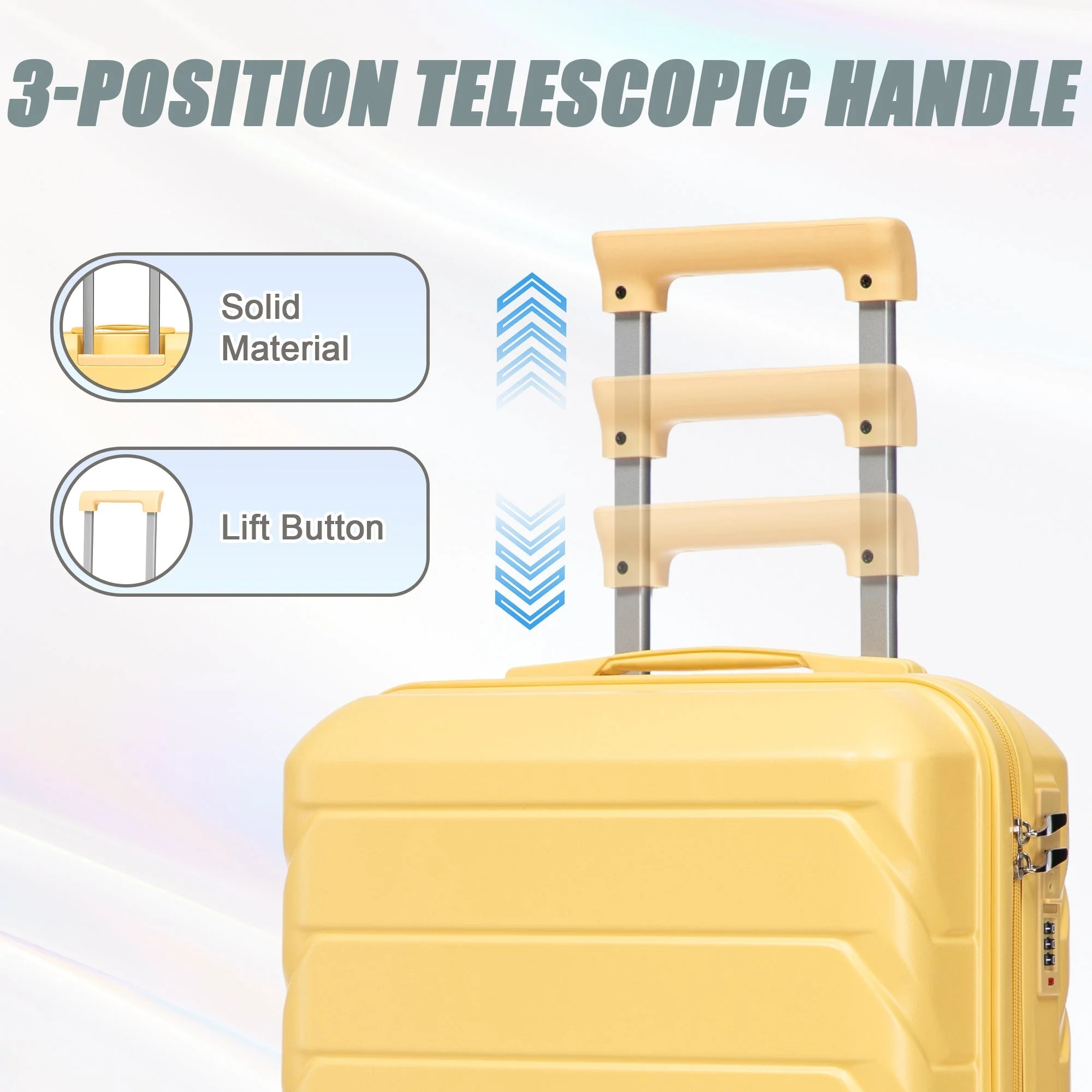 14'/20' 2-Piece ABS Spinner Wheel Luggage Set with Combination Lock - Image 9