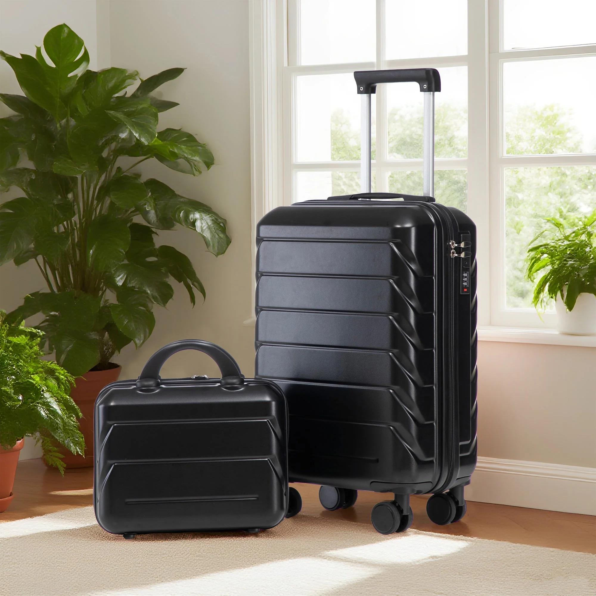 14'/20' 2-Piece ABS Spinner Wheel Luggage Set with Combination Lock - Image 5
