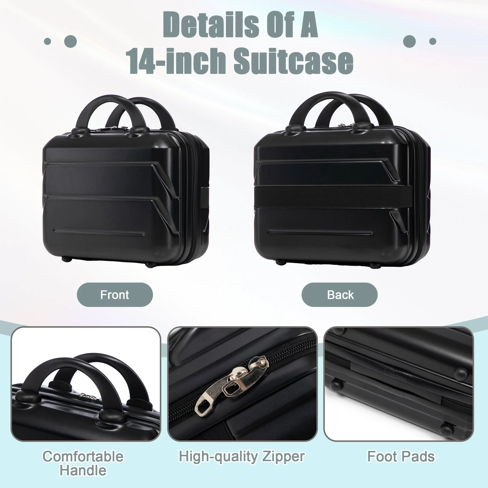 14'/20' 2-Piece ABS Spinner Wheel Luggage Set with Combination Lock - Image 7
