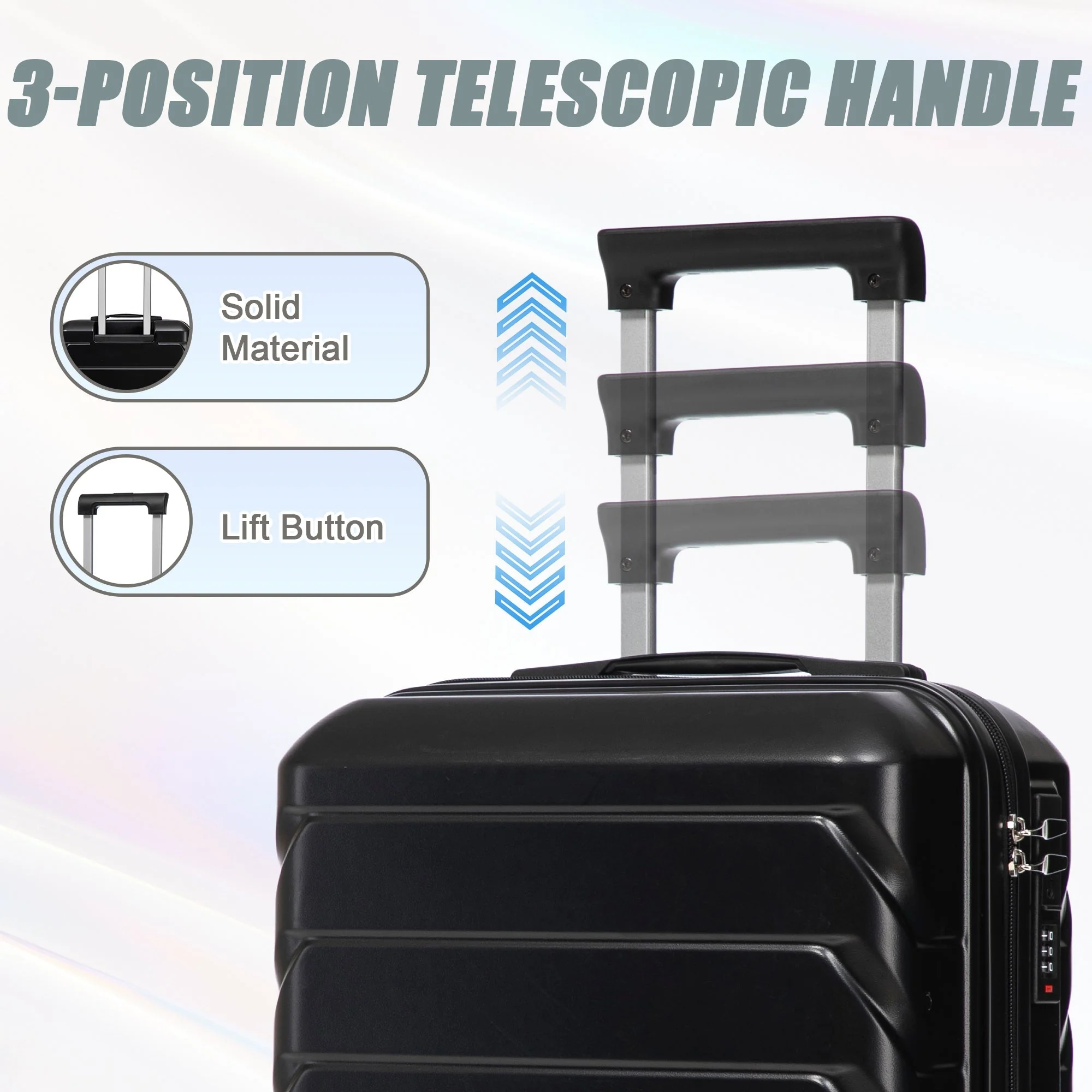 14'/20' 2-Piece ABS Spinner Wheel Luggage Set with Combination Lock - Image 9