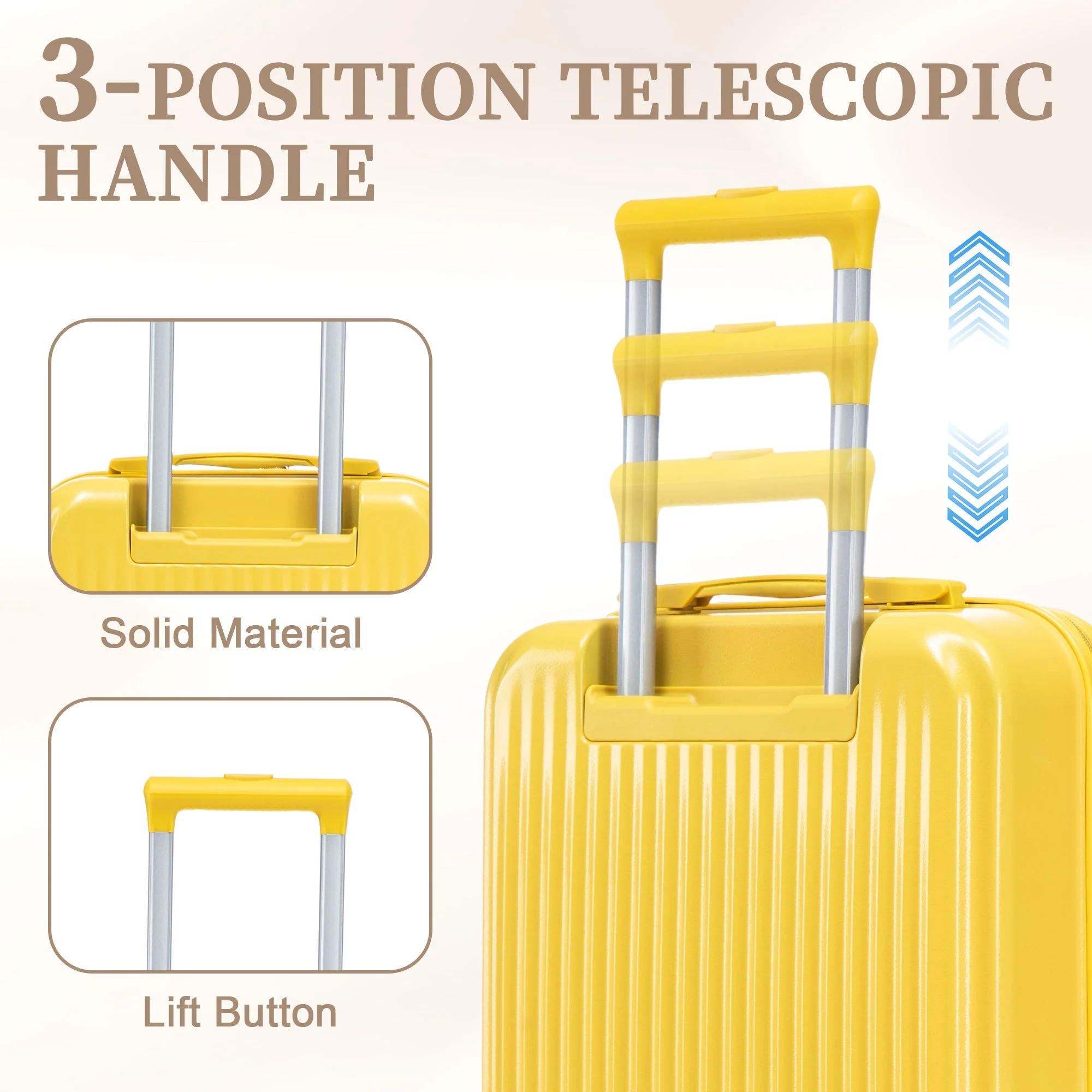 14'/20' 2-Piece ABS Spinner Wheel Luggage Set with Combination Lock - Image 5