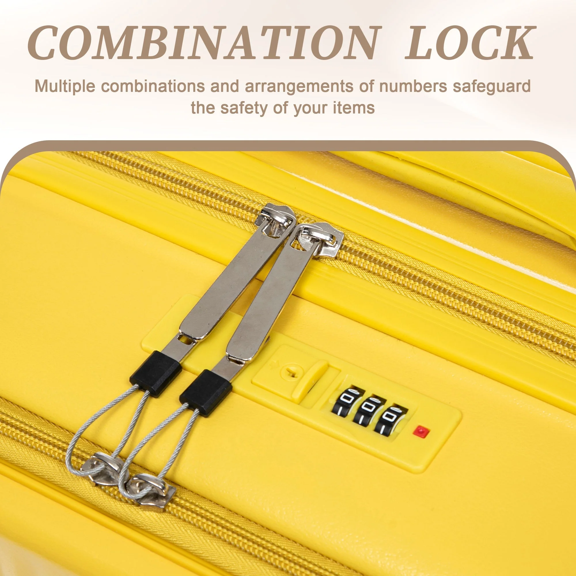 14'/20' 2-Piece ABS Spinner Wheel Luggage Set with Combination Lock - Image 6
