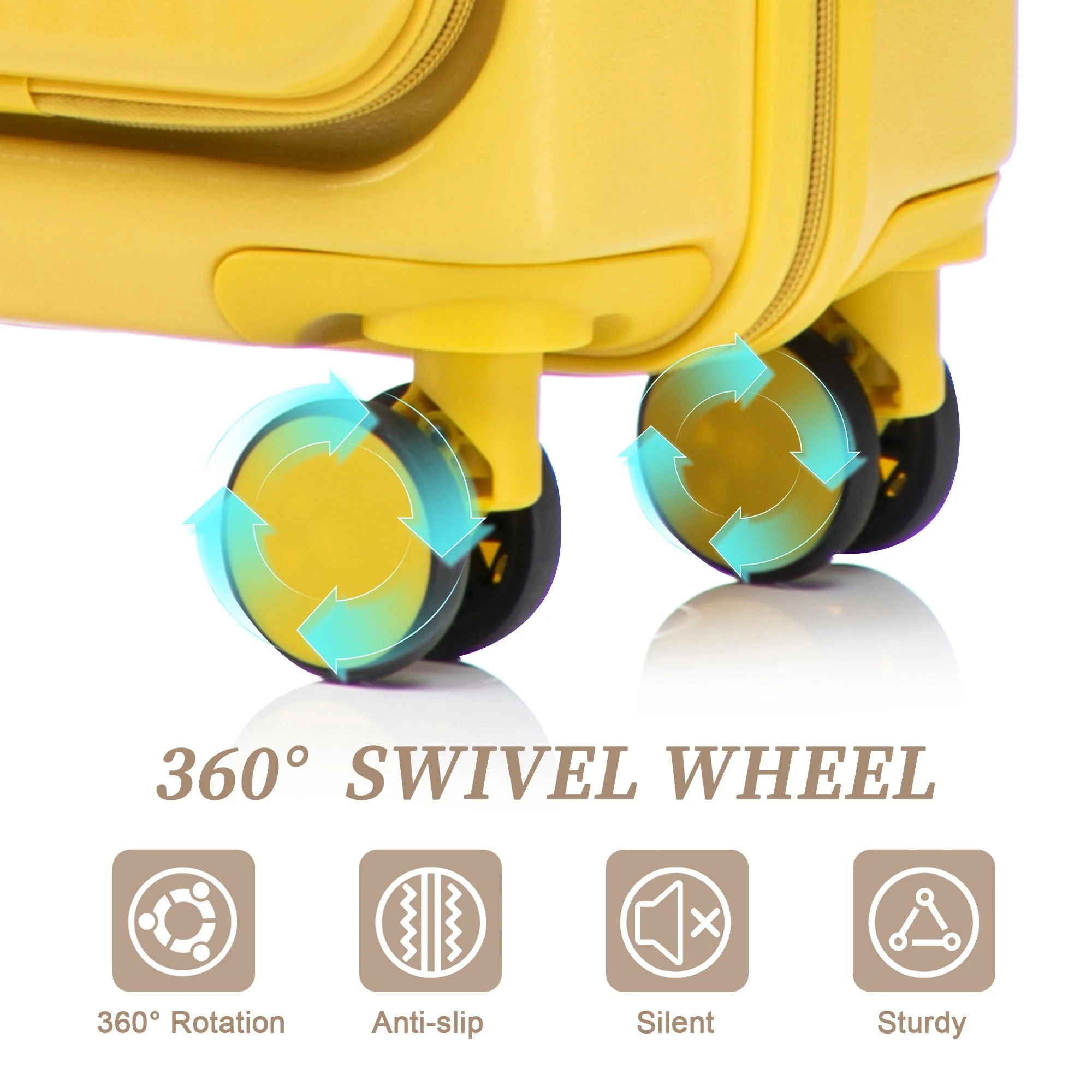 14'/20' 2-Piece ABS Spinner Wheel Luggage Set with Combination Lock - Image 7
