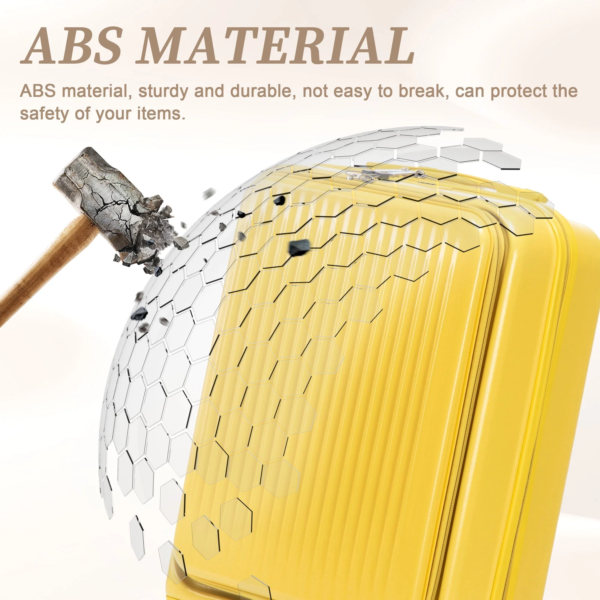 14'/20' 2-Piece ABS Spinner Wheel Luggage Set with Combination Lock - Image 8