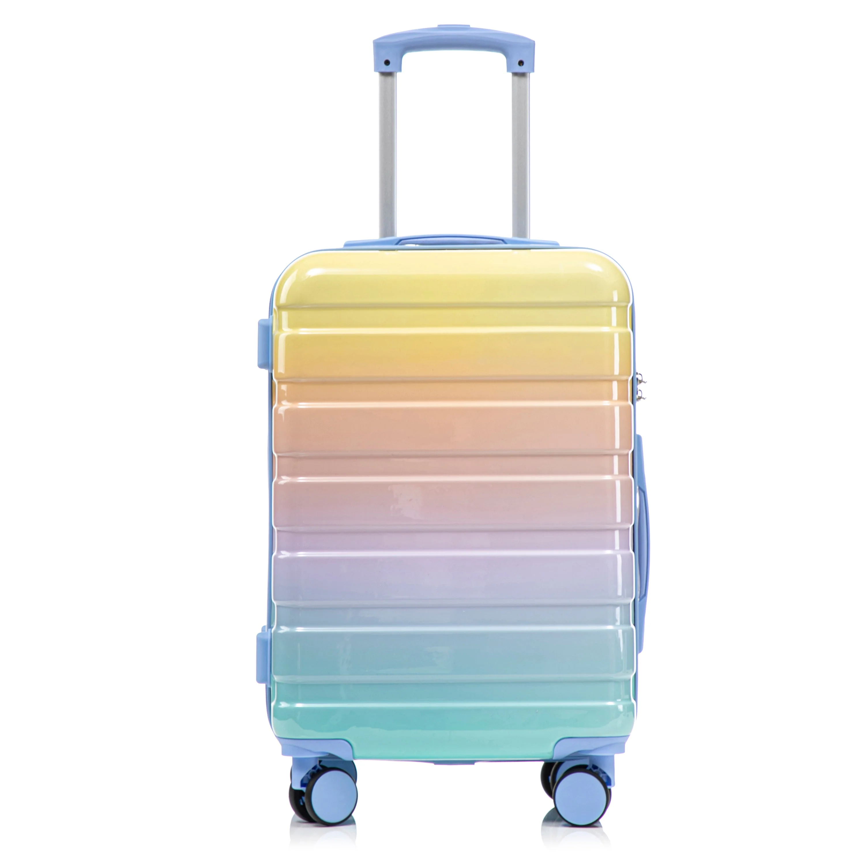 14'/20' 2-Piece PC Spinner Wheel Luggage Set in Gradient Blue and Yellow - Image 10