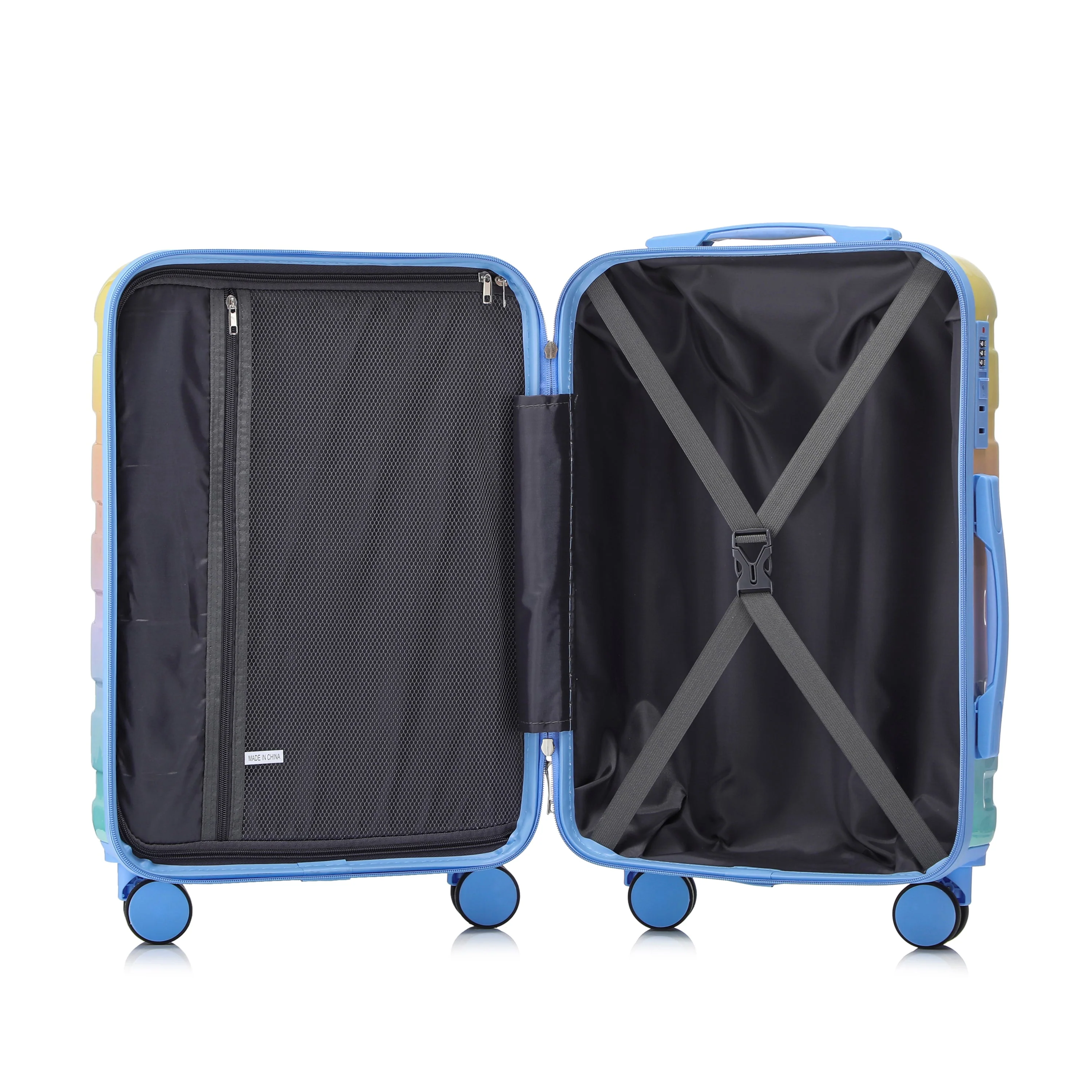 14'/20' 2-Piece PC Spinner Wheel Luggage Set in Gradient Blue and Yellow - Image 13