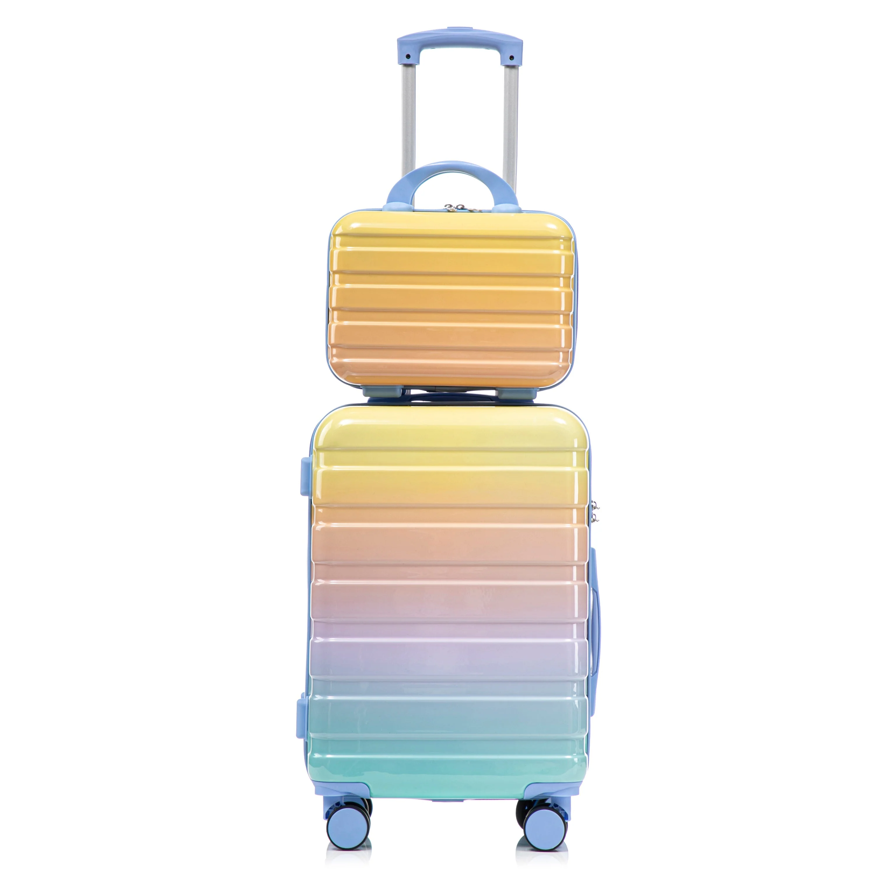 14'/20' 2-Piece PC Spinner Wheel Luggage Set in Gradient Blue and Yellow - Image 22