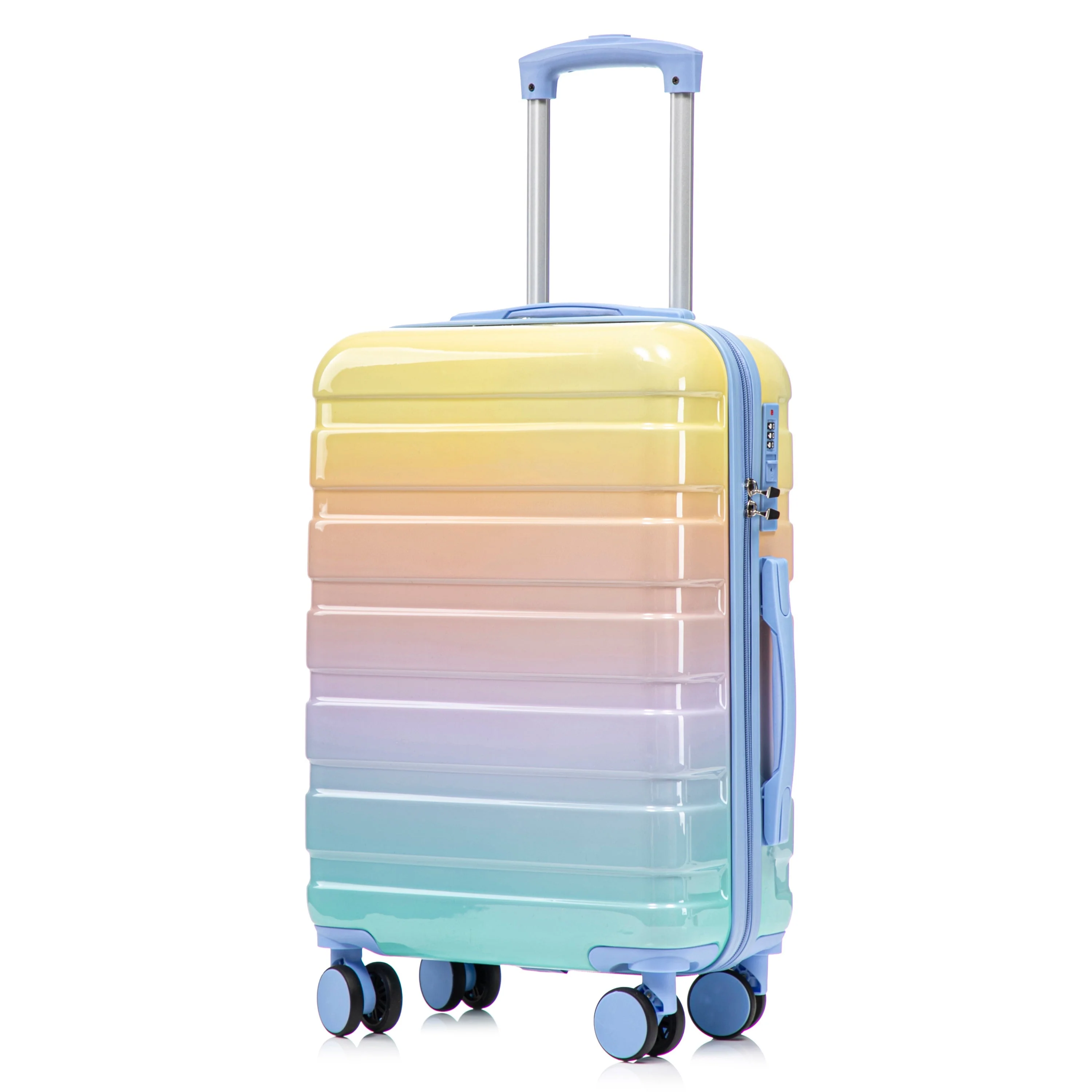14'/20' 2-Piece PC Spinner Wheel Luggage Set in Gradient Blue and Yellow - Image 34