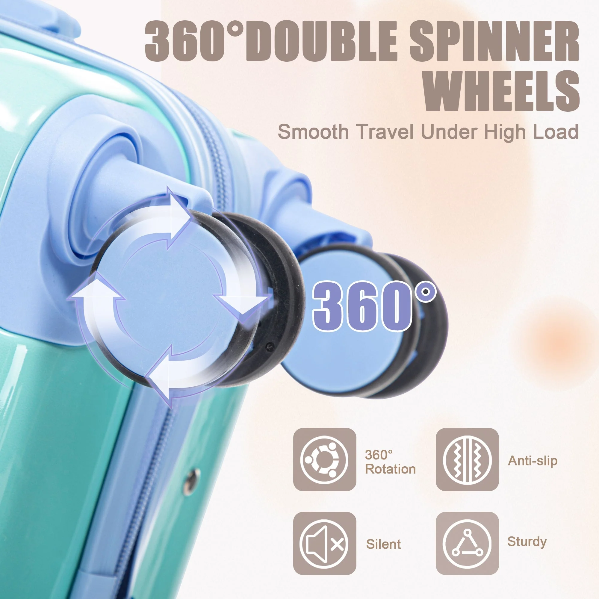 14'/20' 2-Piece PC Spinner Wheel Luggage Set in Gradient Blue and Yellow - Image 36