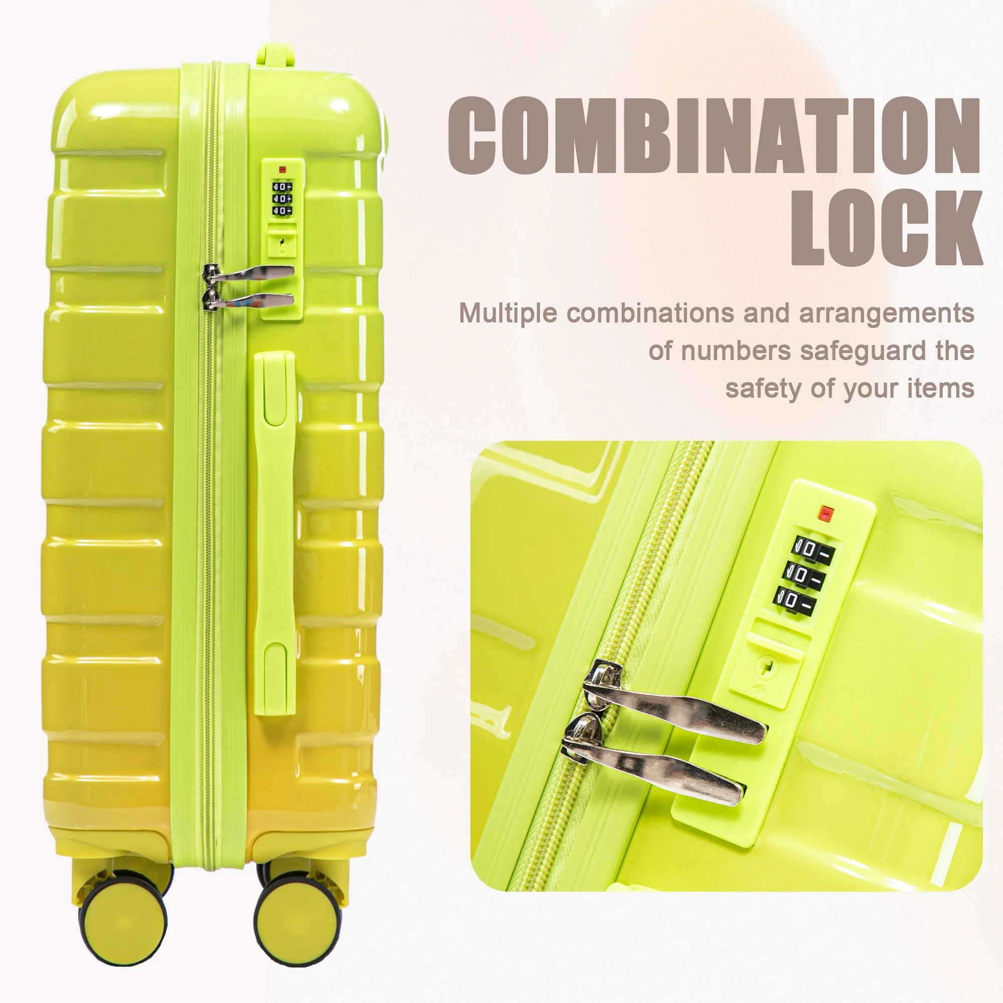 14'/20' 2-Piece PC Spinner Wheel Luggage Set with Gradient Color and Lock - Image 6