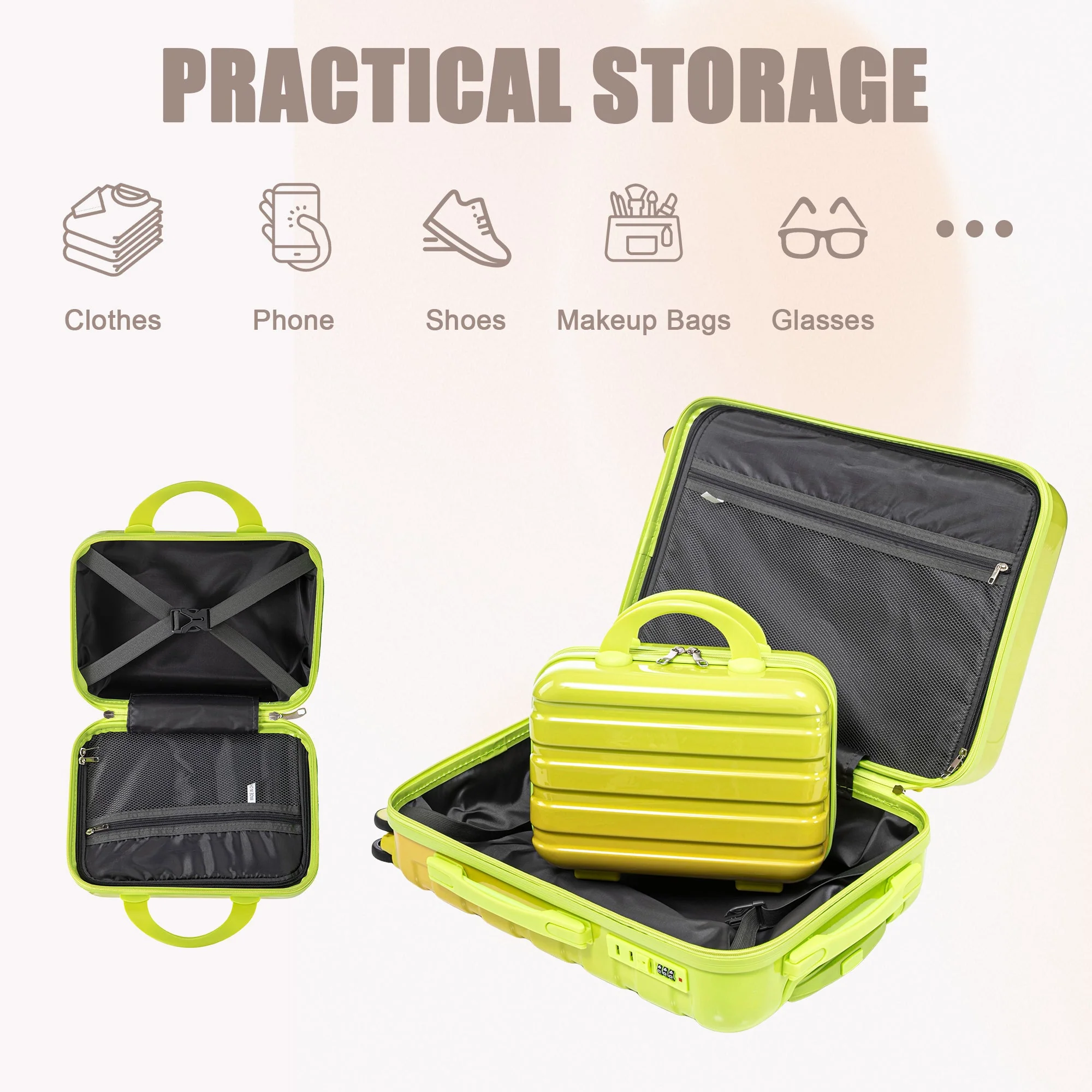14'/20' 2-Piece PC Spinner Wheel Luggage Set with Gradient Color and Lock - Image 9
