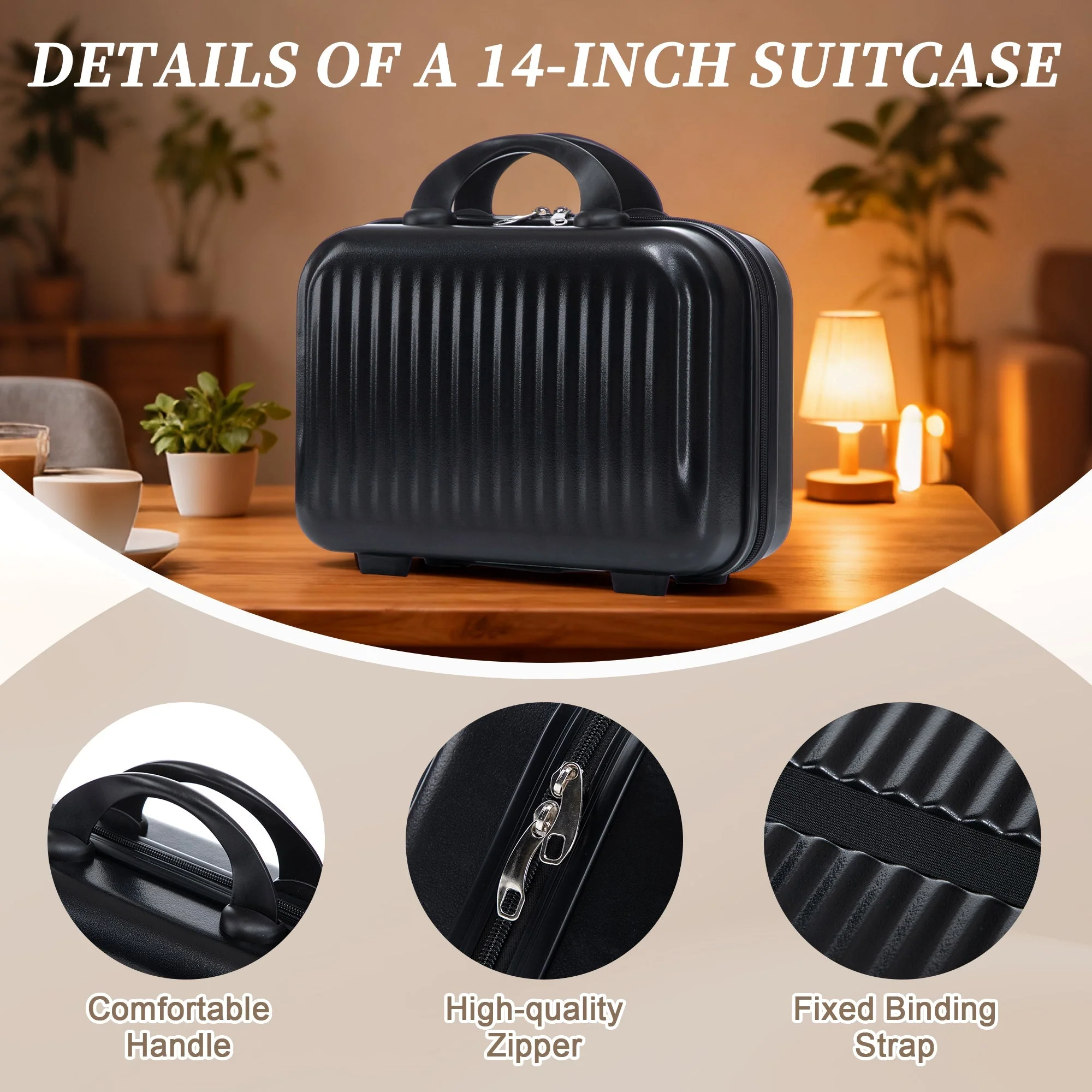 14' & 20' ABS Spinner Wheel Luggage Set with Cosmetic Case - Image 10