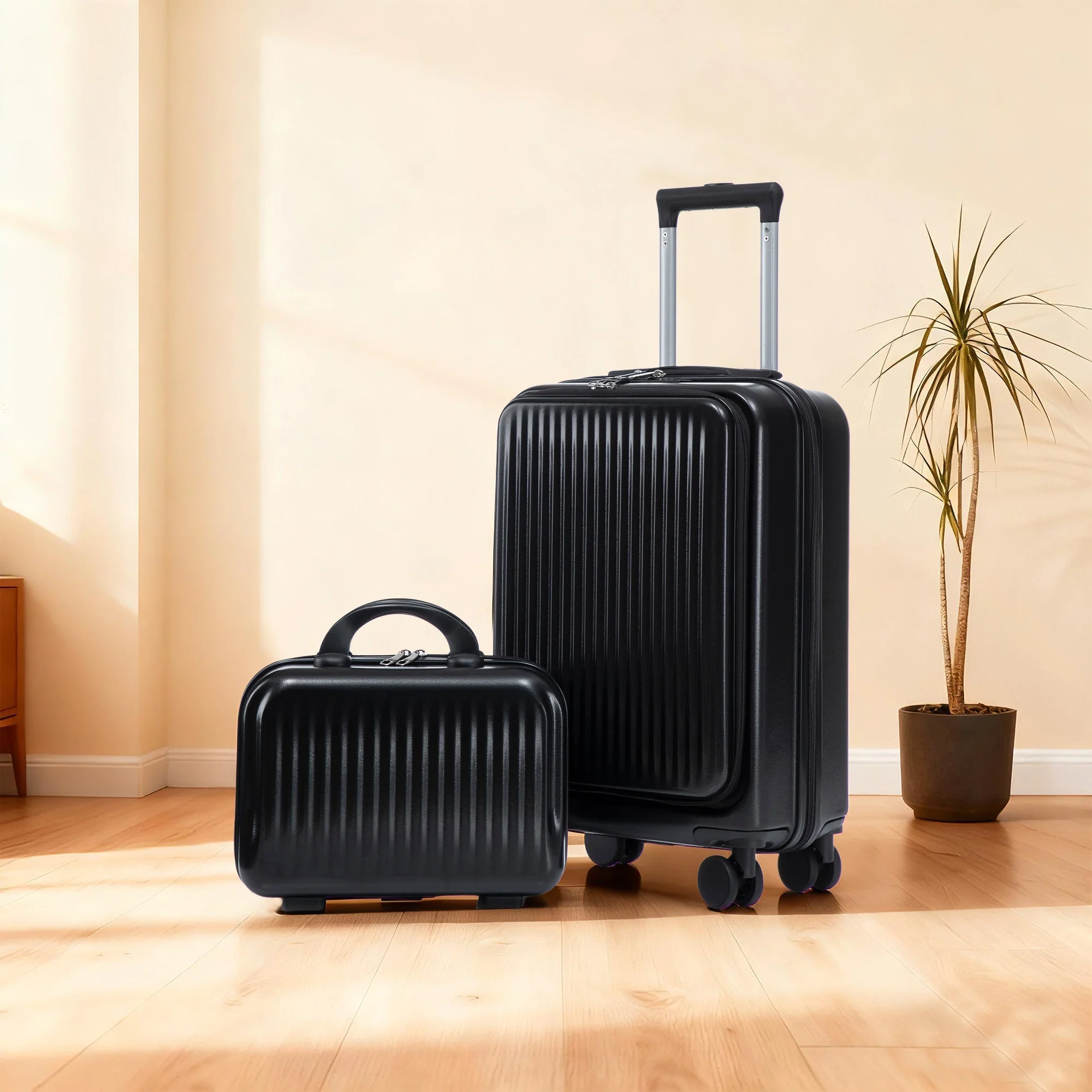 14' & 20' ABS Spinner Wheel Luggage Set with Cosmetic Case - Image 12