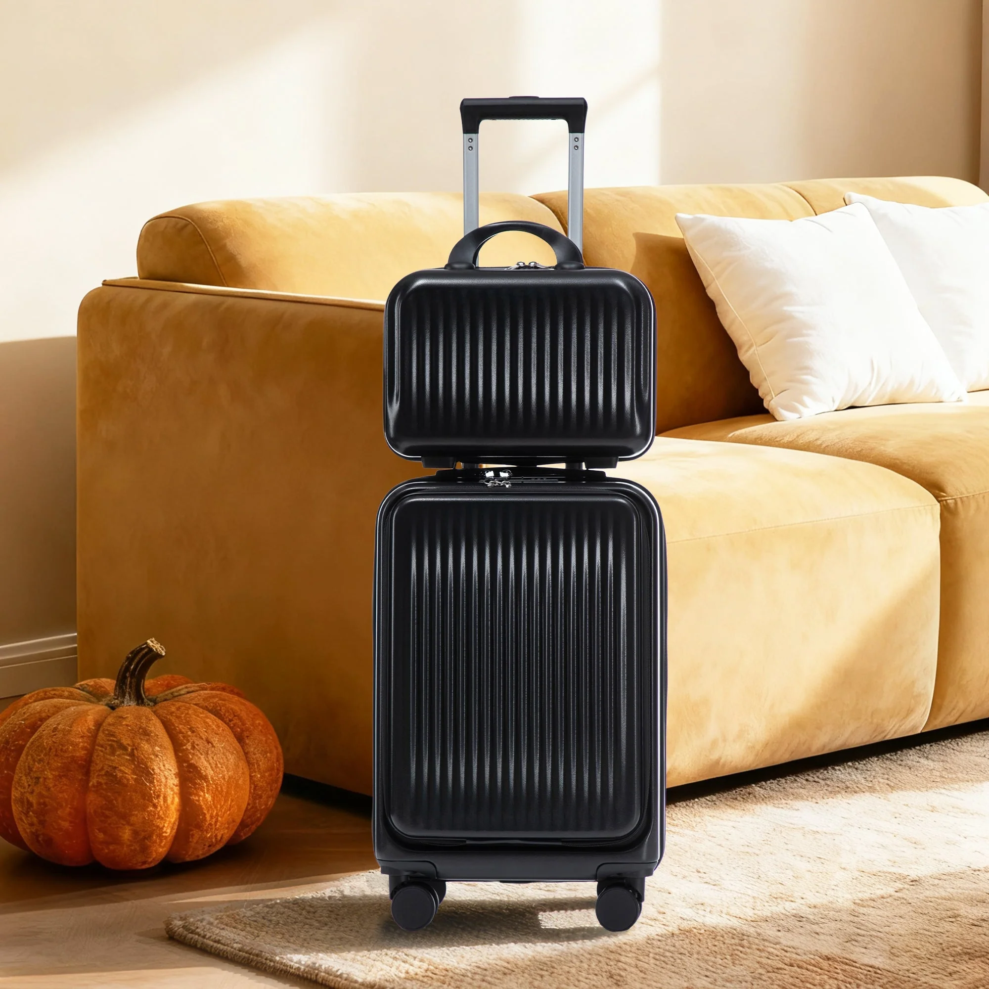 14' & 20' ABS Spinner Wheel Luggage Set with Cosmetic Case - Image 14