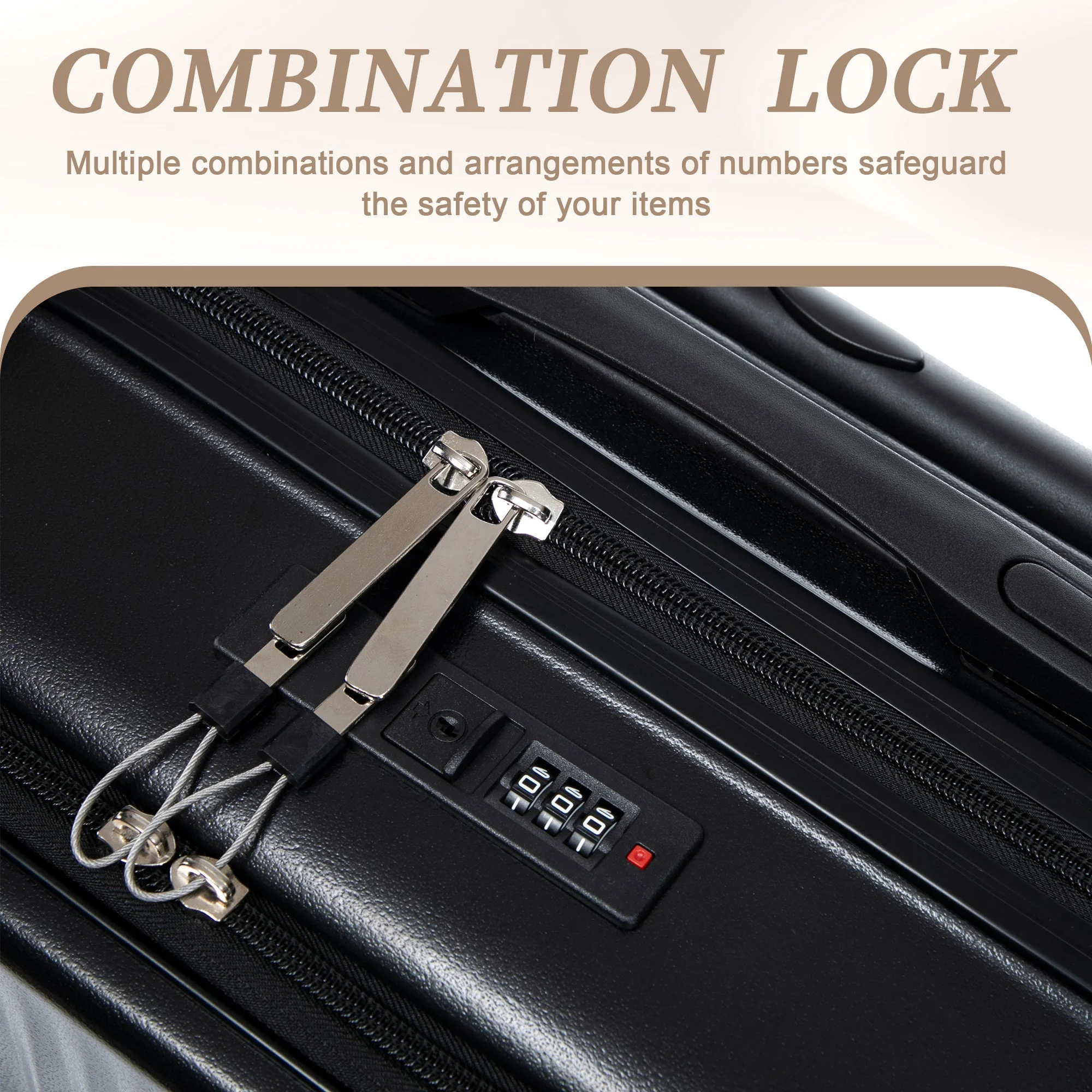 14' & 20' ABS Spinner Wheel Luggage Set with Cosmetic Case - Image 7