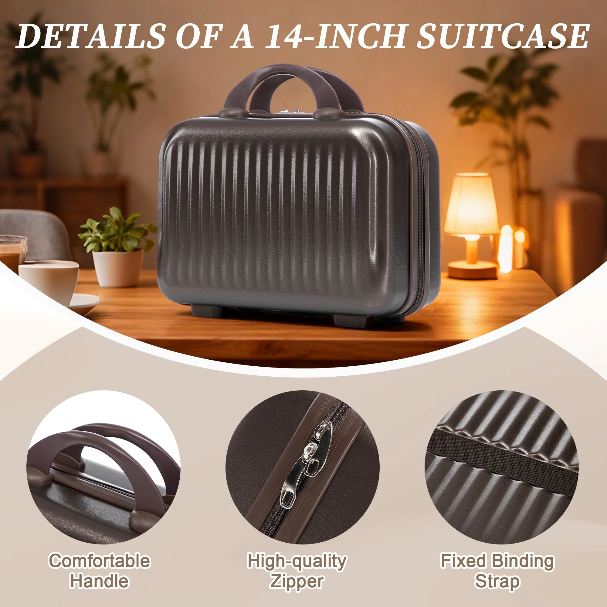 14' & 20' ABS Spinner Wheel Luggage Set with Cosmetic Case - Image 10