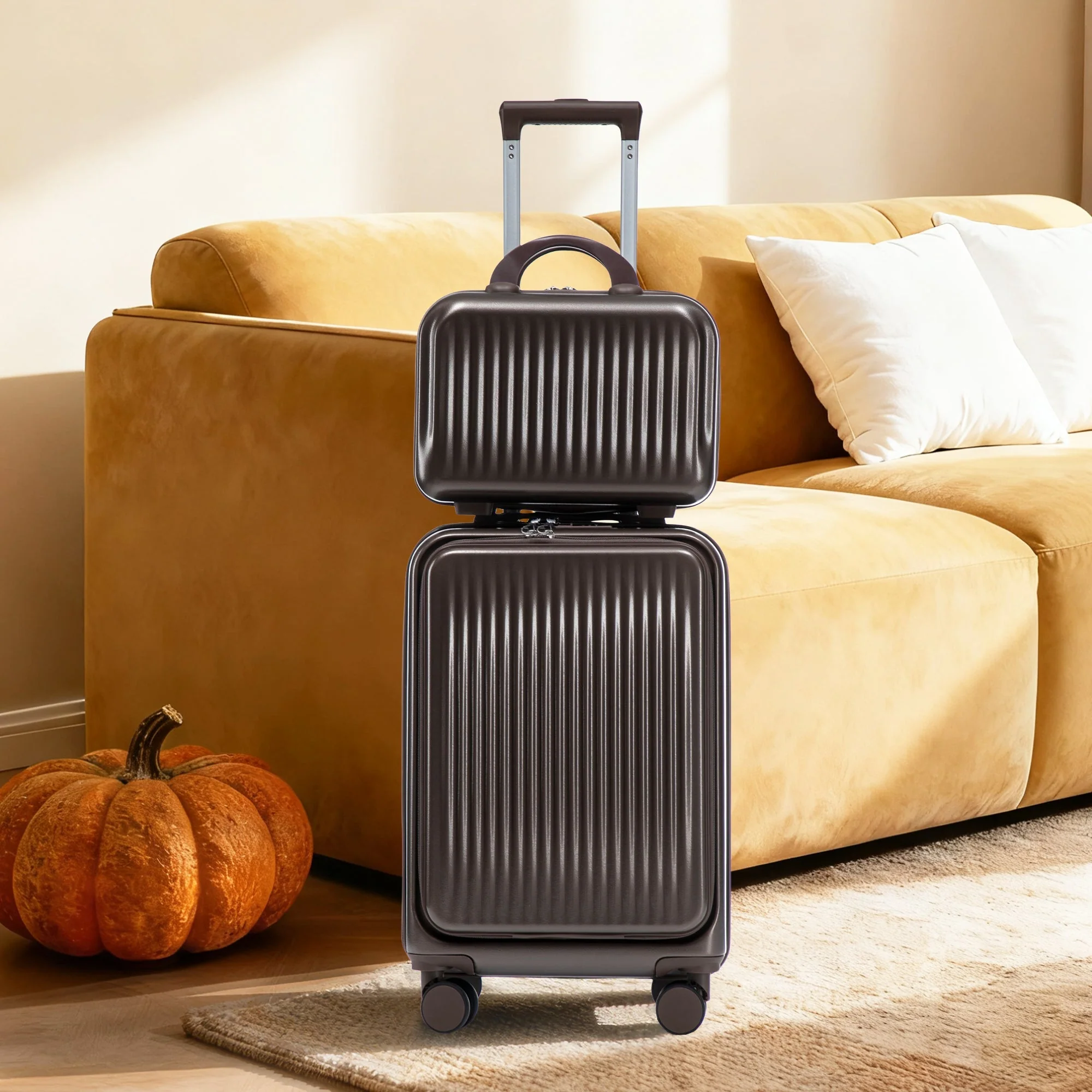 14' & 20' ABS Spinner Wheel Luggage Set with Cosmetic Case - Image 12