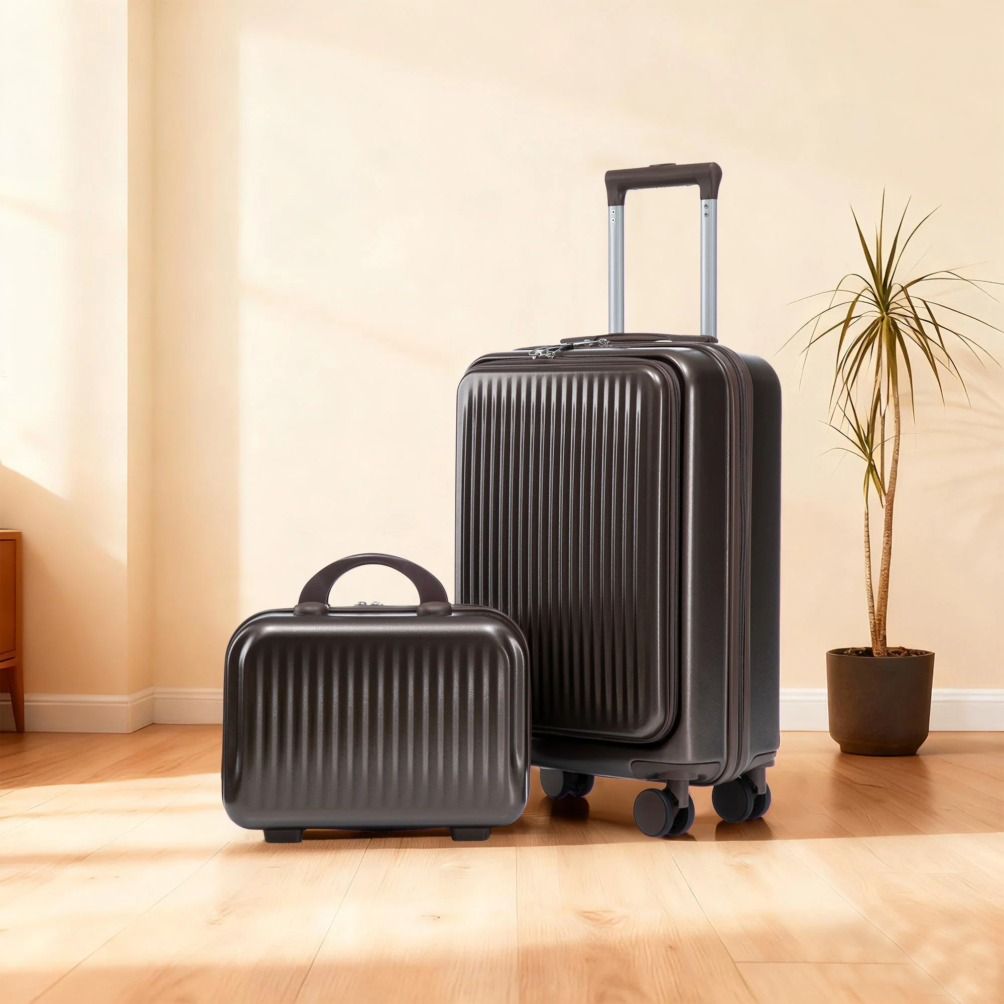 14' & 20' ABS Spinner Wheel Luggage Set with Cosmetic Case - Image 14