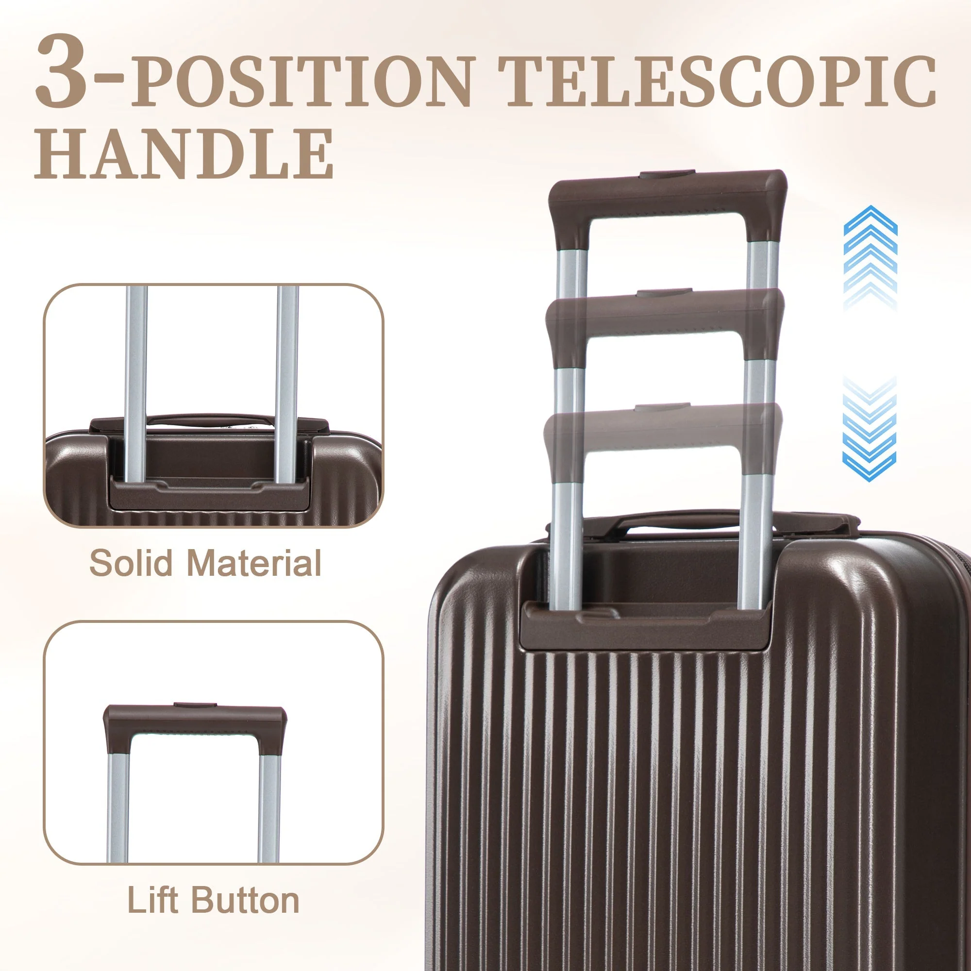 14' & 20' ABS Spinner Wheel Luggage Set with Cosmetic Case - Image 6