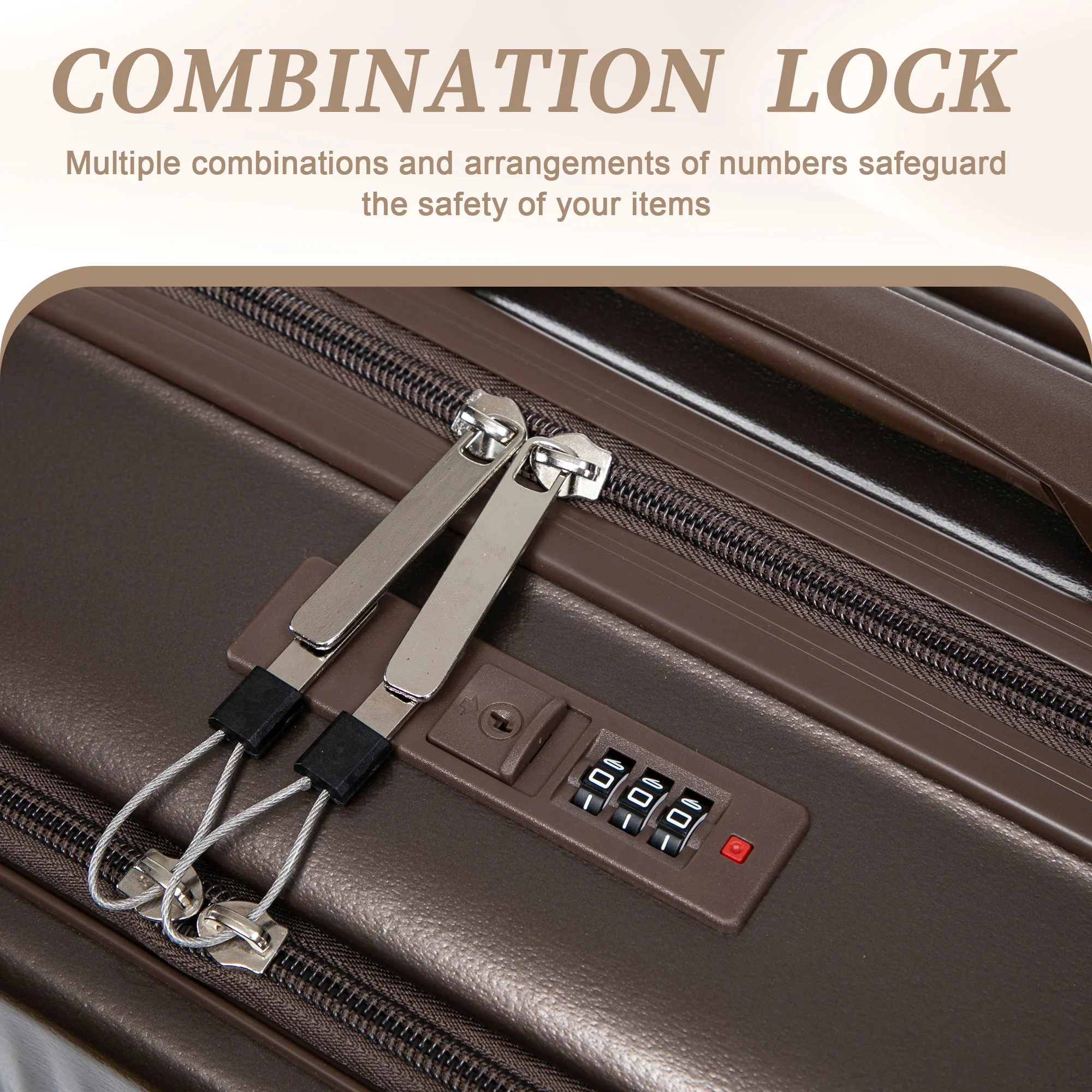 14' & 20' ABS Spinner Wheel Luggage Set with Cosmetic Case - Image 7