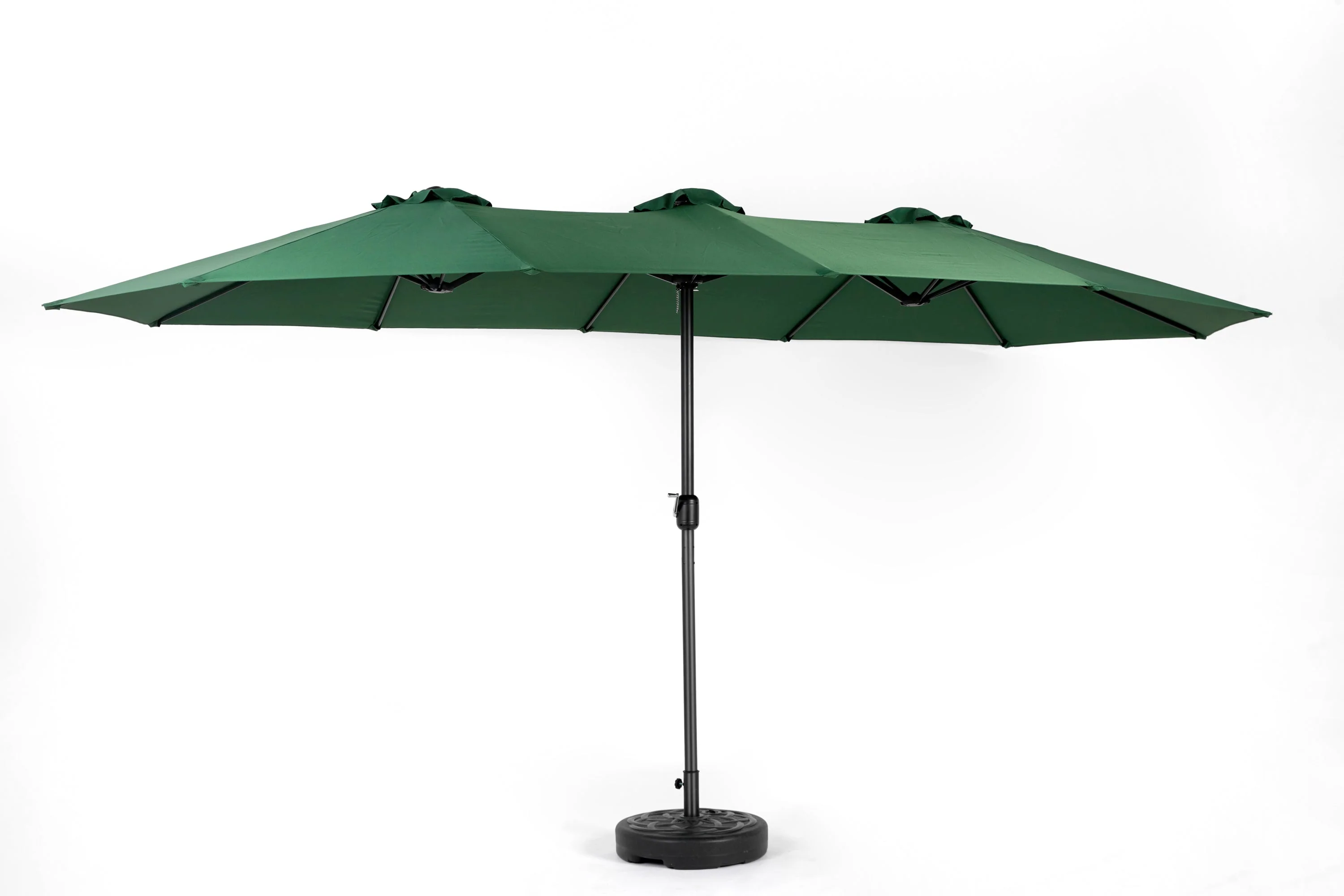 14.8 Ft Double-Sided Outdoor Umbrella Rectangular Large with Crank (Dark Green) - Image 3