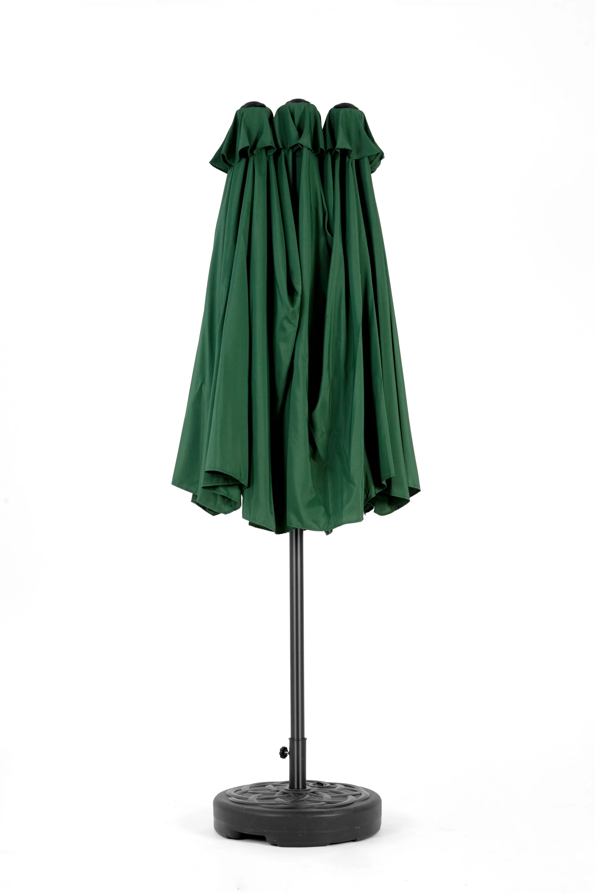14.8 Ft Double-Sided Outdoor Umbrella Rectangular Large with Crank (Dark Green) - Image 4