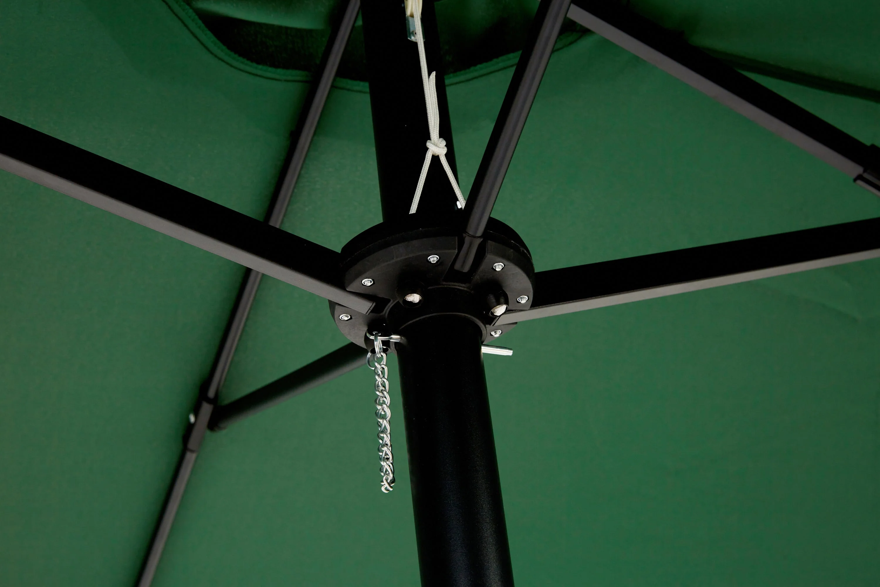 14.8 Ft Double-Sided Outdoor Umbrella Rectangular Large with Crank (Dark Green) - Image 6