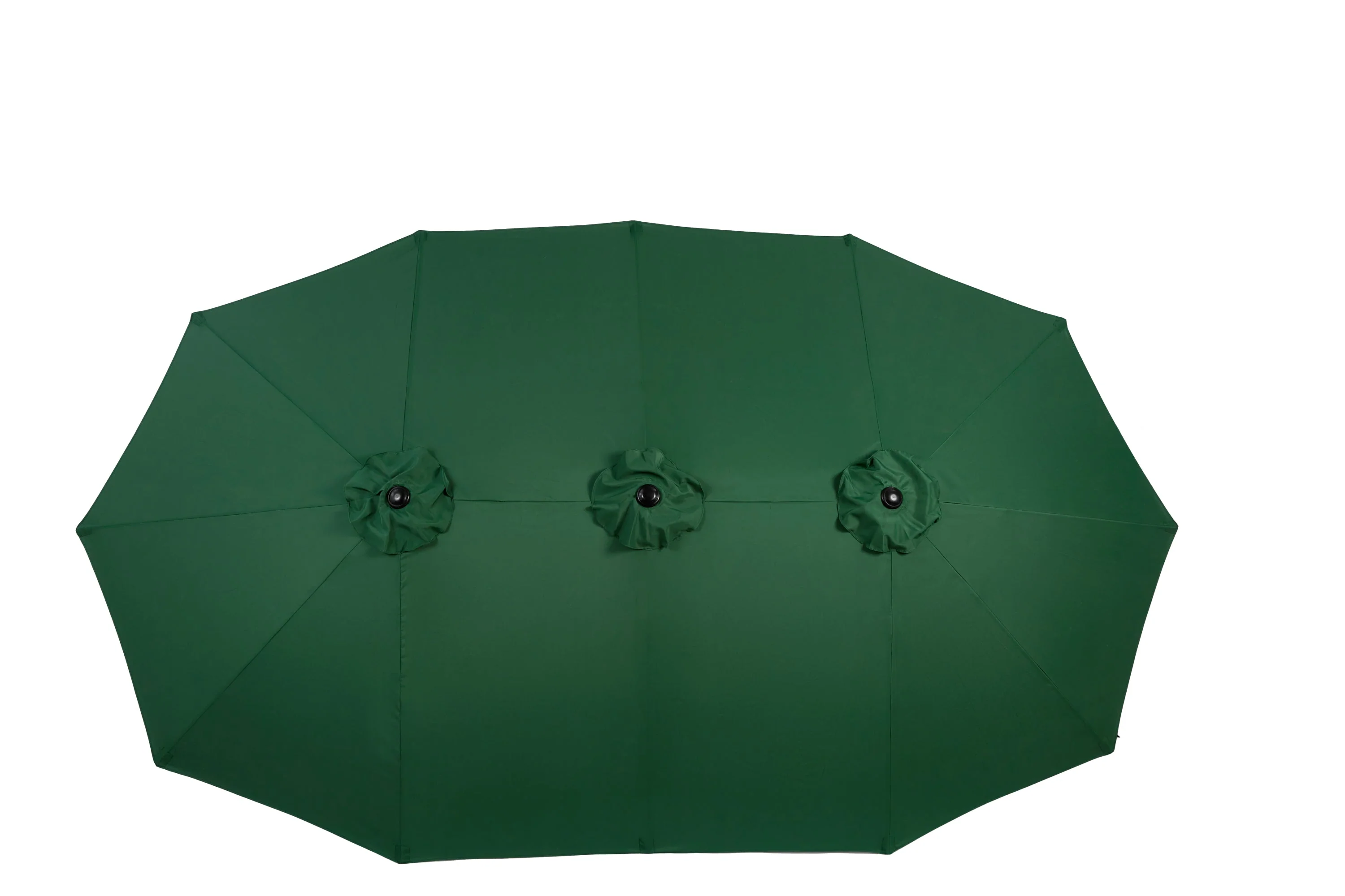 14.8 Ft Double-Sided Outdoor Umbrella Rectangular Large with Crank (Dark Green) - Image 9