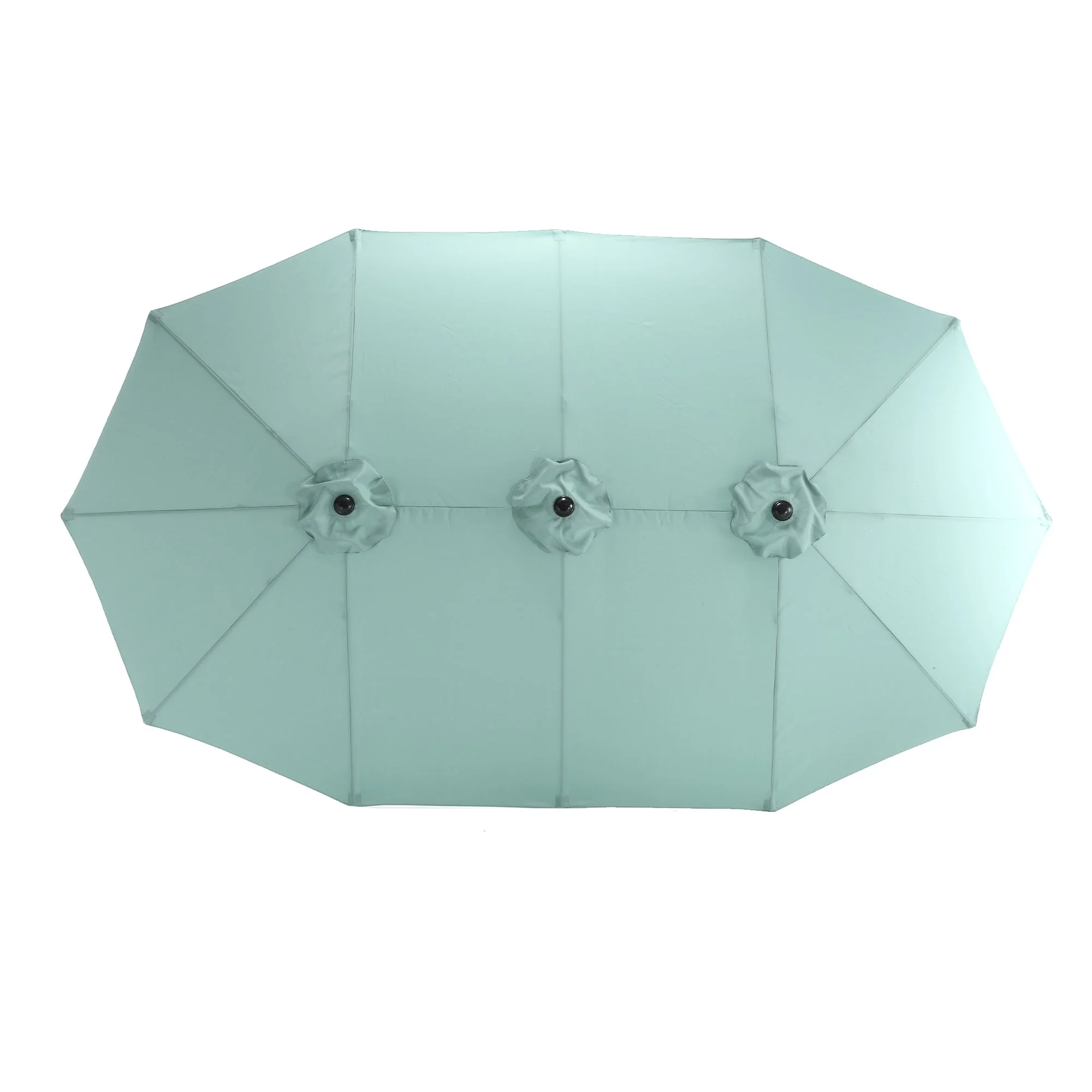 14.8 Ft Double Sided Outdoor Umbrella Rectangular Large with Crank (Light Green) - Image 7