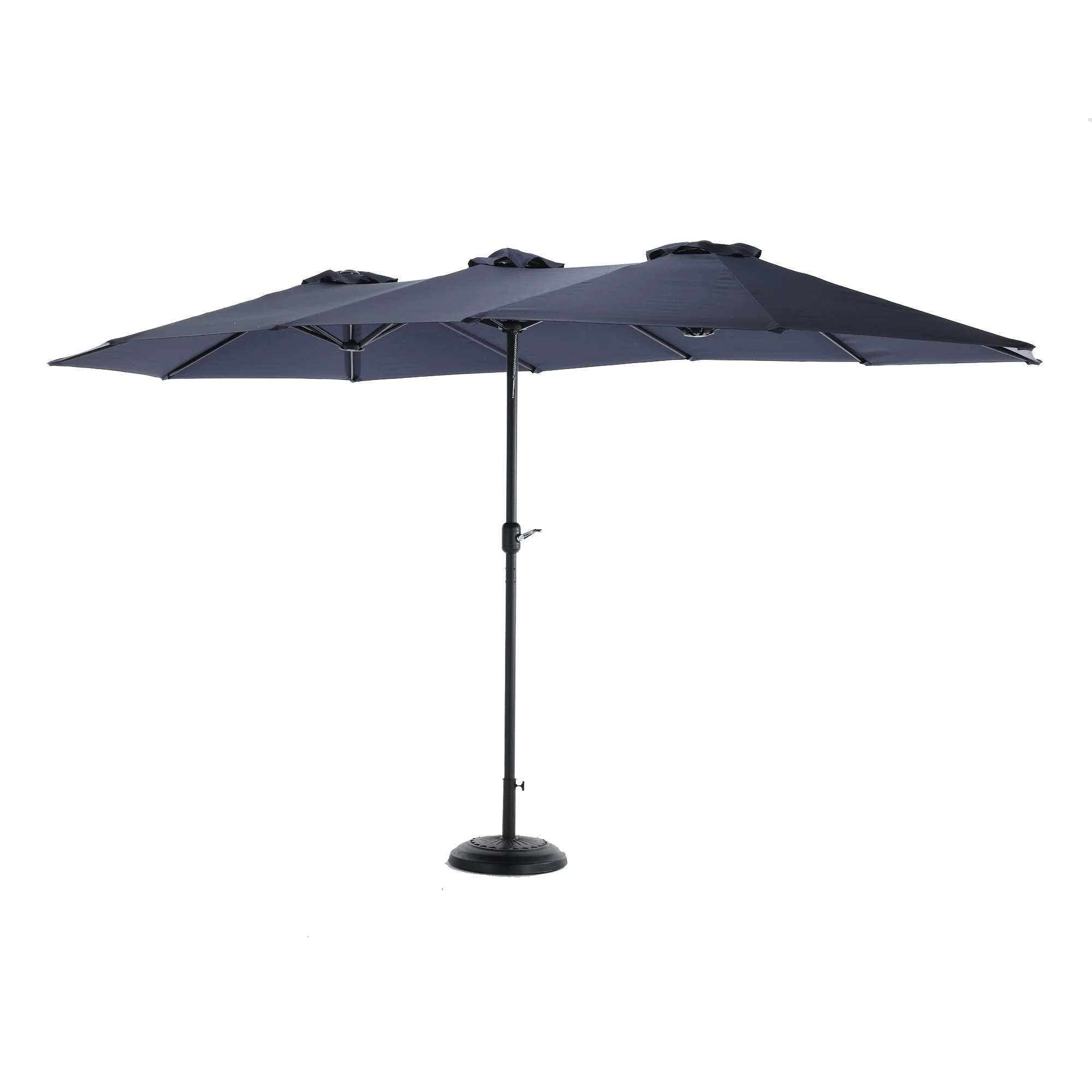 14.8 Ft Double Sided Outdoor Umbrella Rectangular Large with Crank (Navy Blue) (No Base) - Image 3