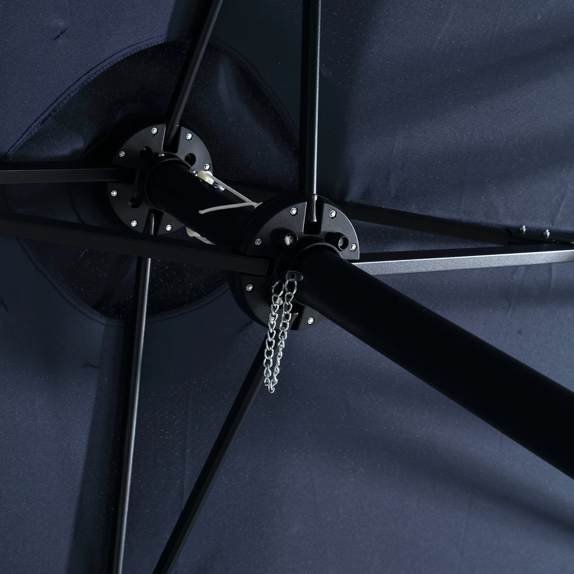 14.8 Ft Double Sided Outdoor Umbrella Rectangular Large with Crank (Navy Blue) (No Base) - Image 9