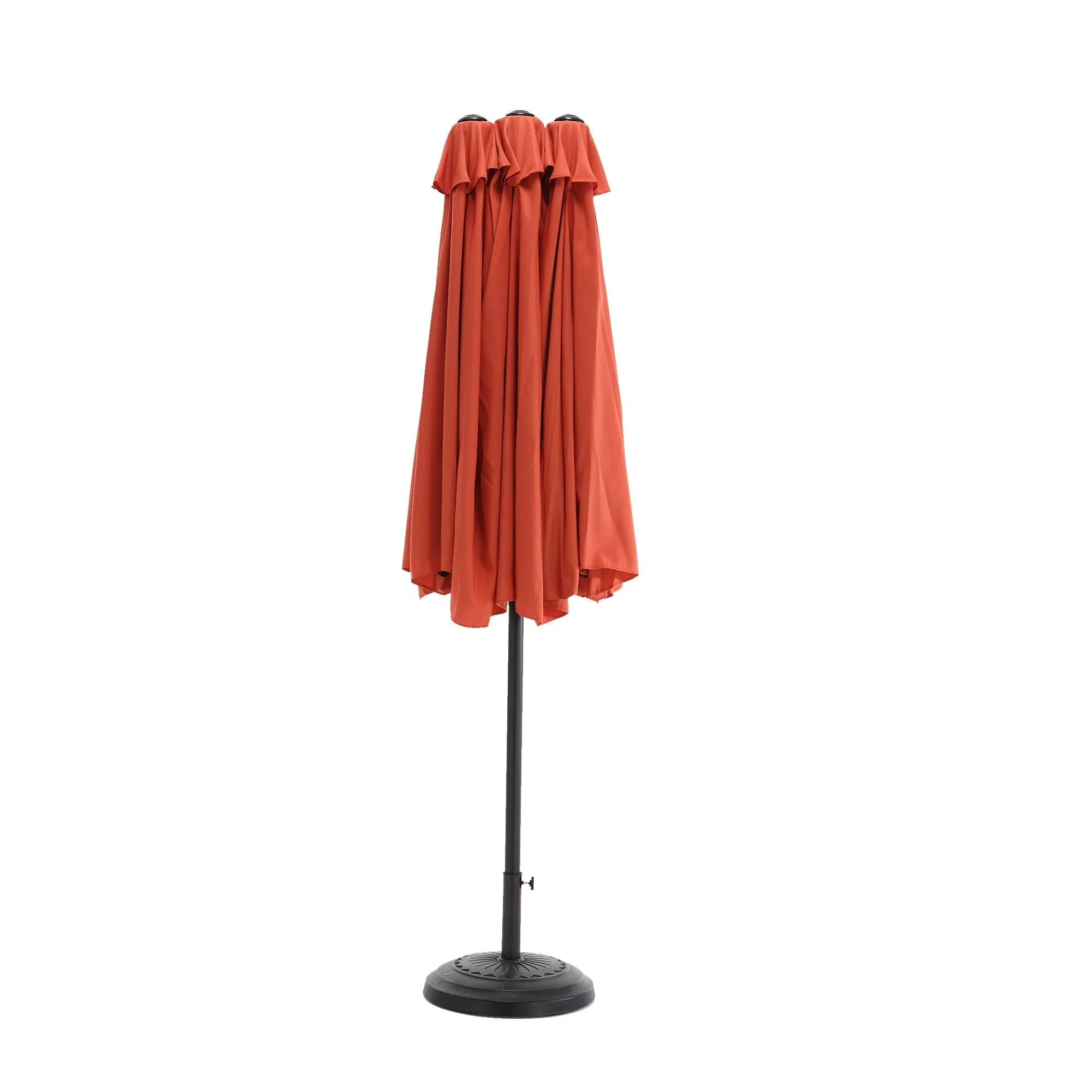 14.8 Ft Double-Sided Outdoor Umbrella Rectangular Large with Crank (Orange) - Image 10