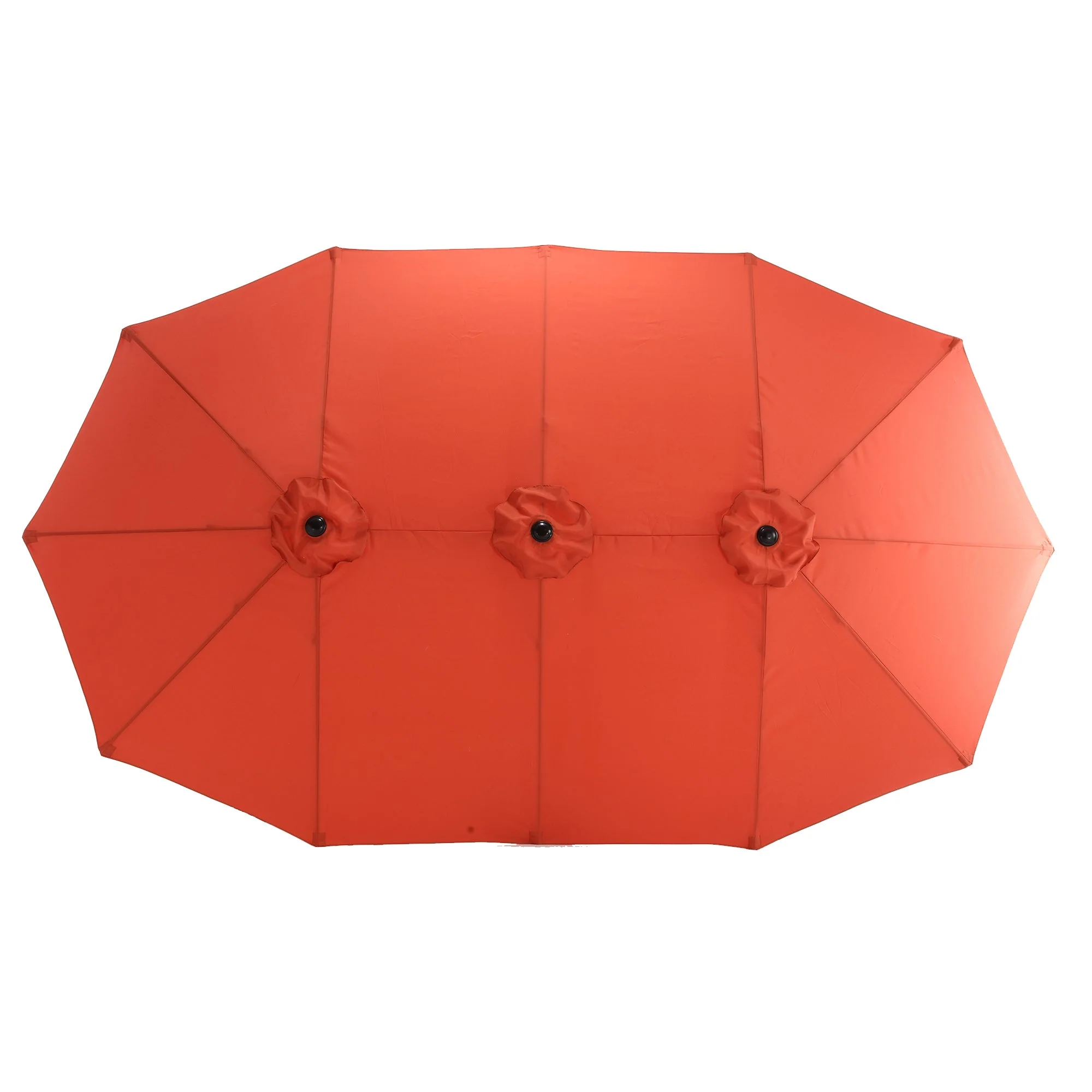 14.8 Ft Double-Sided Outdoor Umbrella Rectangular Large with Crank (Orange) - Image 7