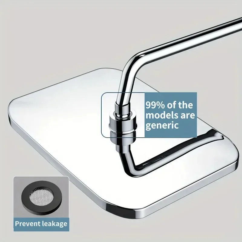 14" High Pressure Rain Shower Head Top Spray 360° Swivel Water Saving Flow - Image 4
