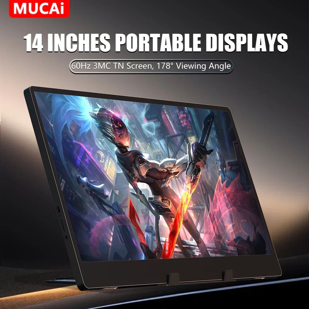 14" Portable Monitor 1366x768 TN 60Hz 3ms Response 250cd/㎡ MUCAI N140-S36 - Image 2