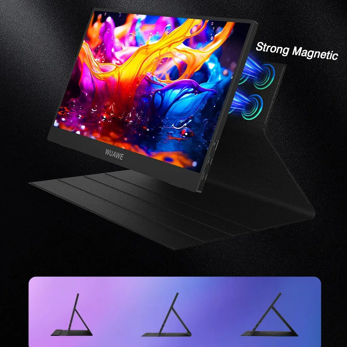 14" Portable Monitor WUAWE 1080P USB-C HDMI External Second Screen PC Mac Phone - Image 2