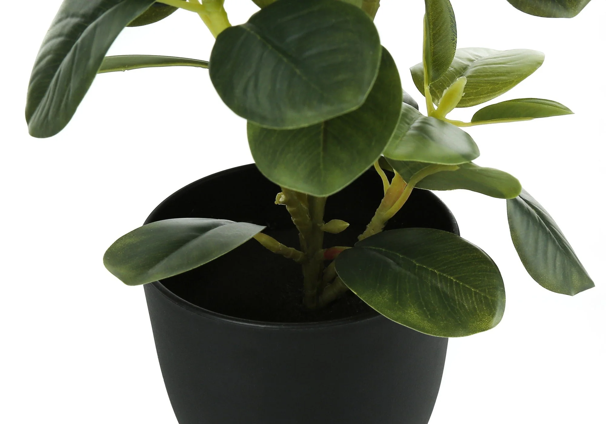 14" Tall, Artificial Plant, Ficus, Indoor, Faux, Fake, Table, Greenery, Potted, Decorative (Set of 2) - Green / Black - Image 4