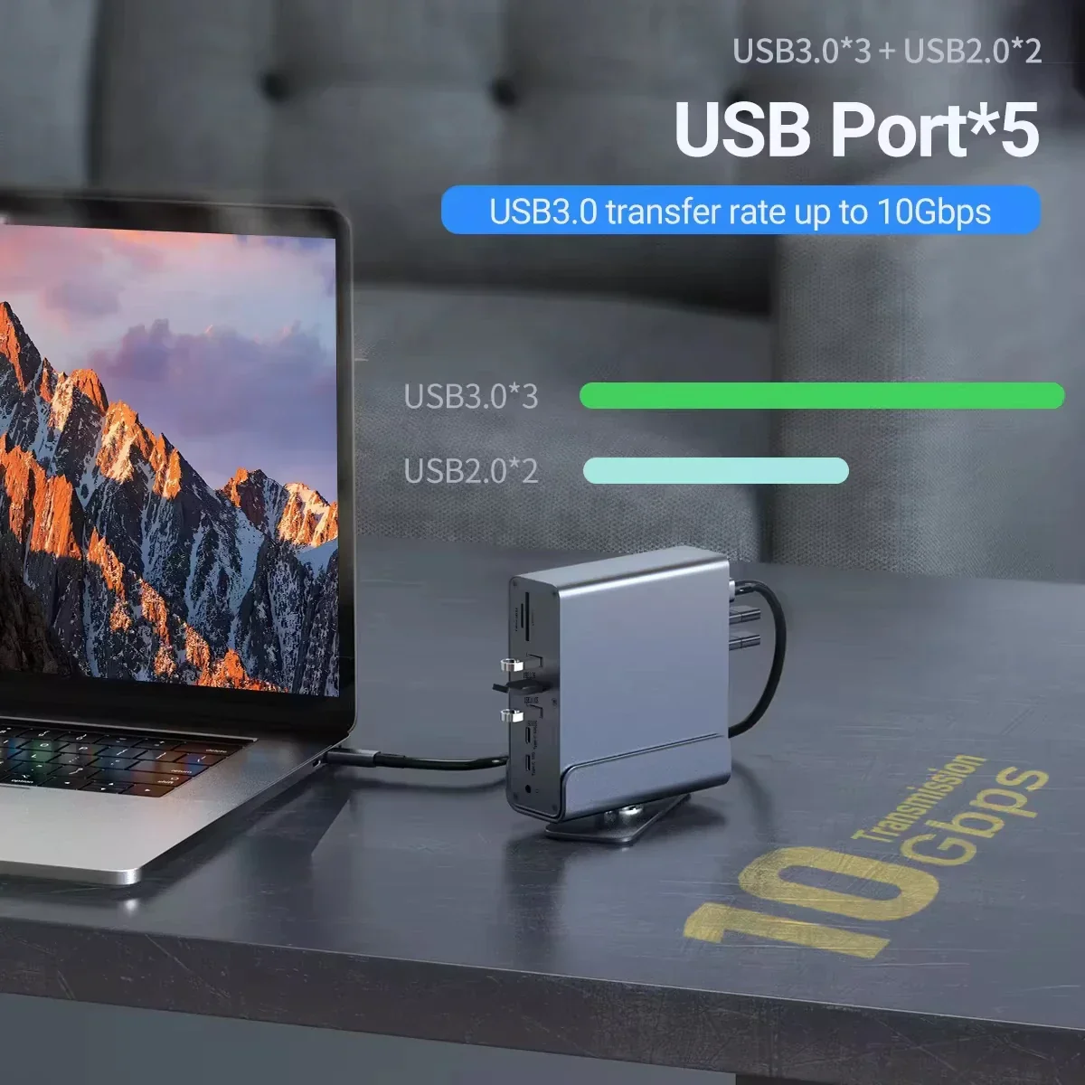 15 in 1 USB C Docking Station 4K 60Hz HDMI DP Ethernet Hub for Laptop - Image 2