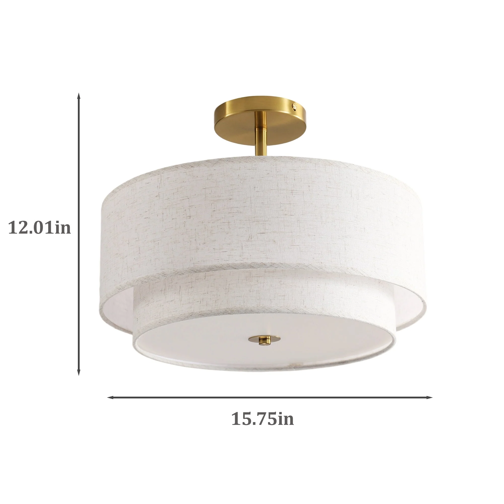 15' Modern Ceiling Light Fabric Upholstered - Image 3