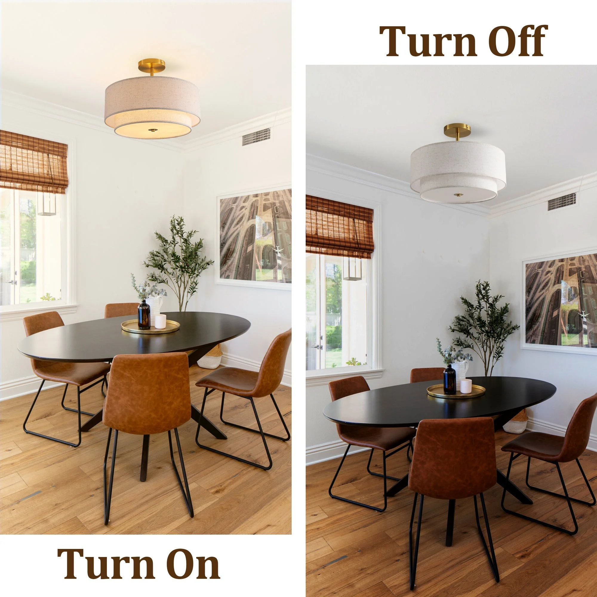 15' Modern Ceiling Light Fabric Upholstered - Image 7