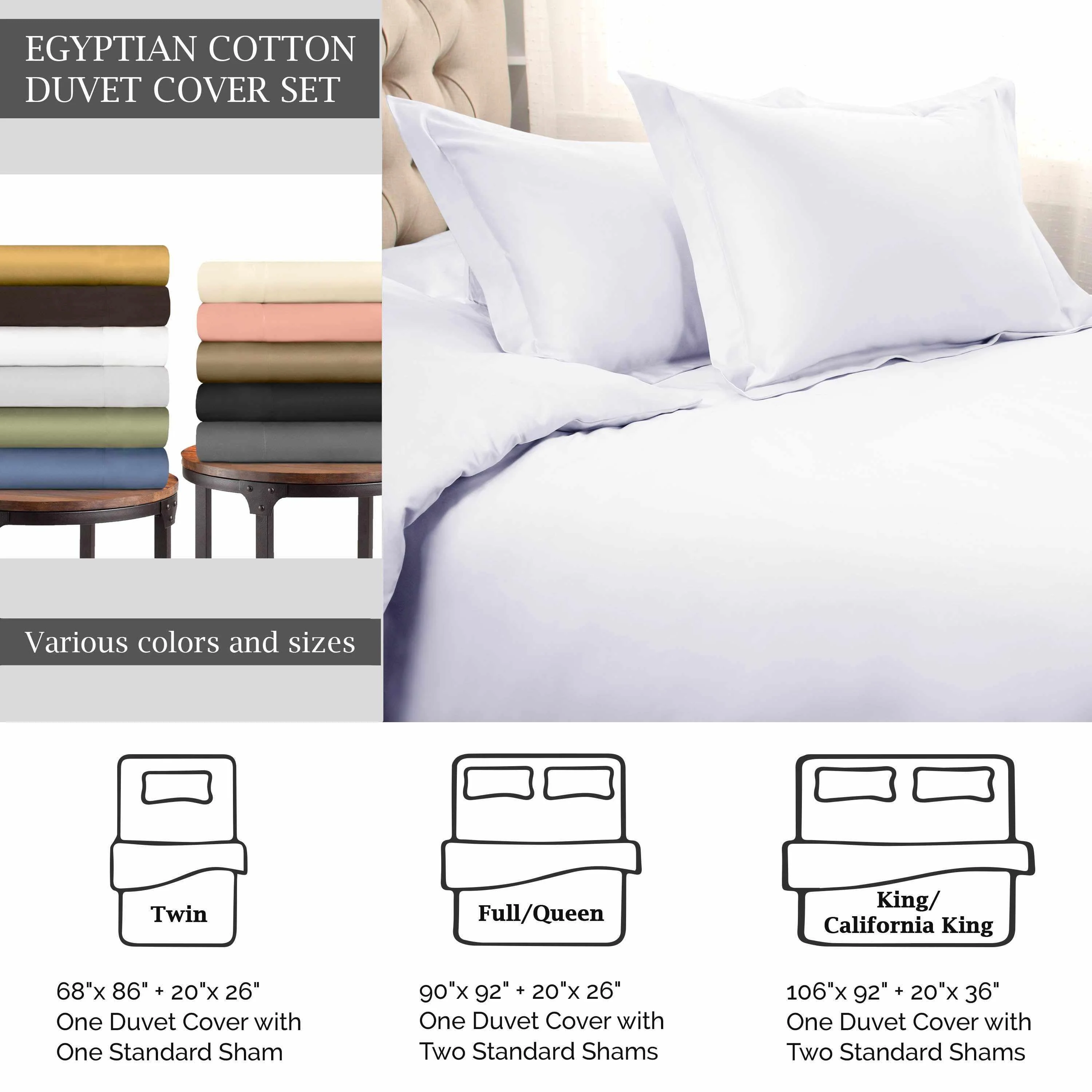 1500 Thread Count Egyptian Cotton Solid Duvet Cover Set - Image 26