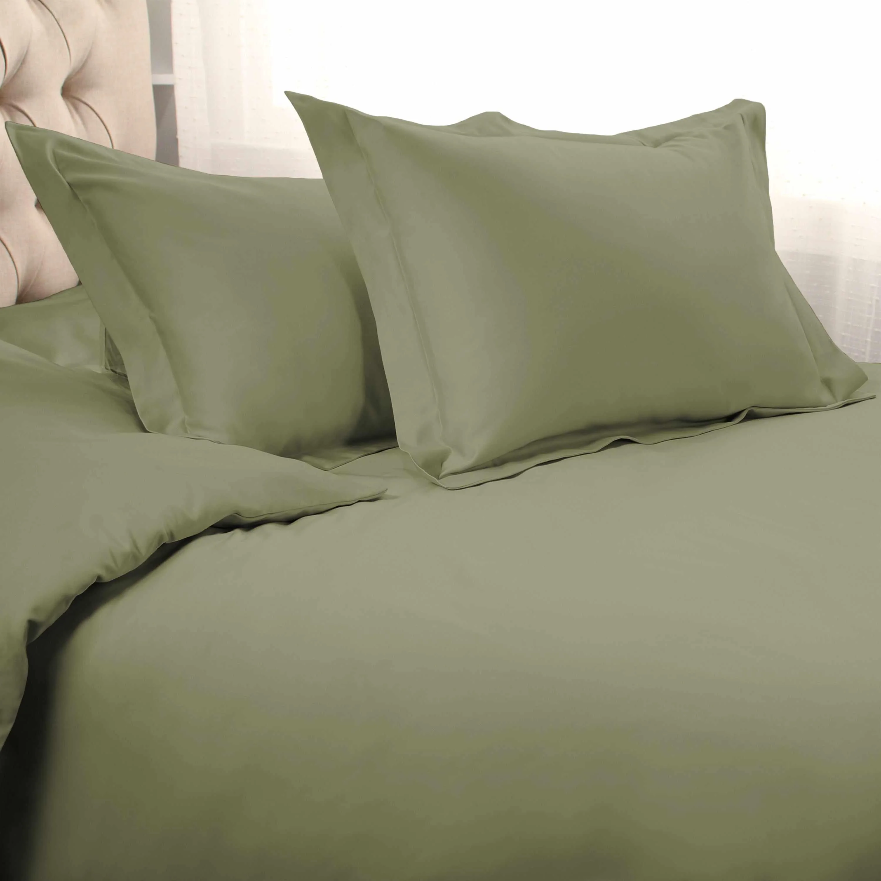 1500 Thread Count Egyptian Cotton Solid Duvet Cover Set - Image 3