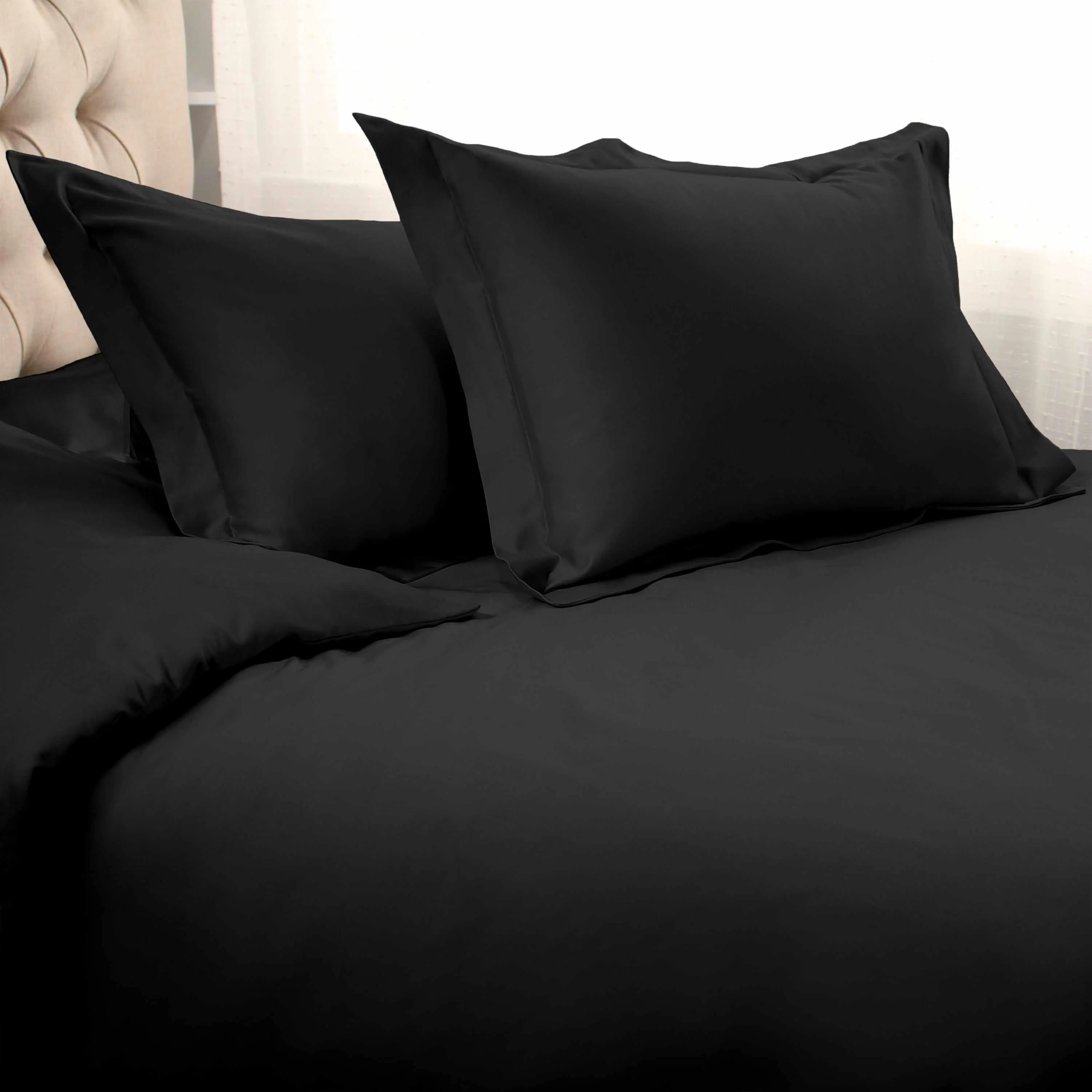 1500 Thread Count Egyptian Cotton Solid Duvet Cover Set - Image 9